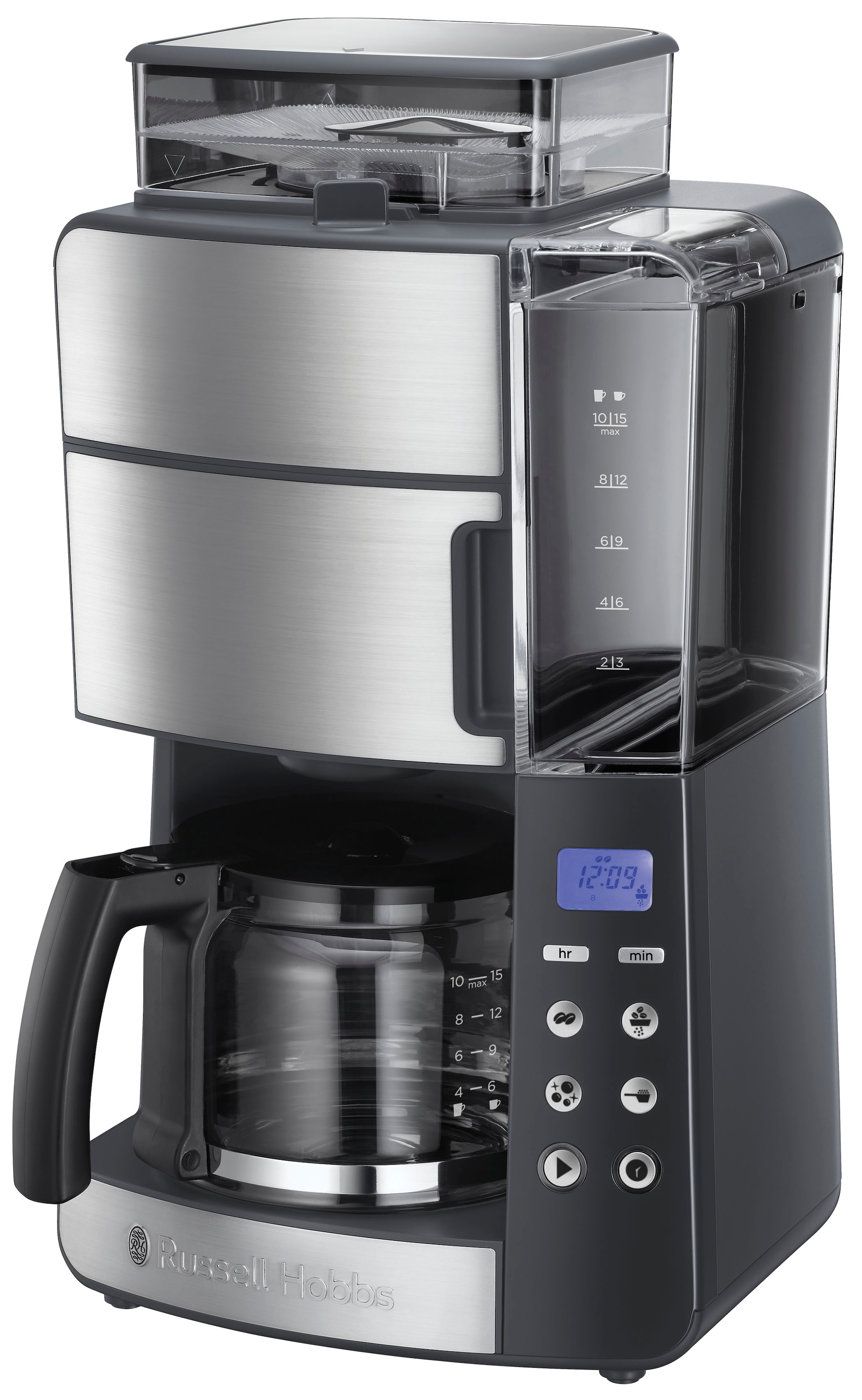 RUSSELL HOBBS Kaffeemaschine mit Mahlwerk »Grind & Brew 25610-56«, 1,25 l Kaffeekanne, Papierfilter, 1x4