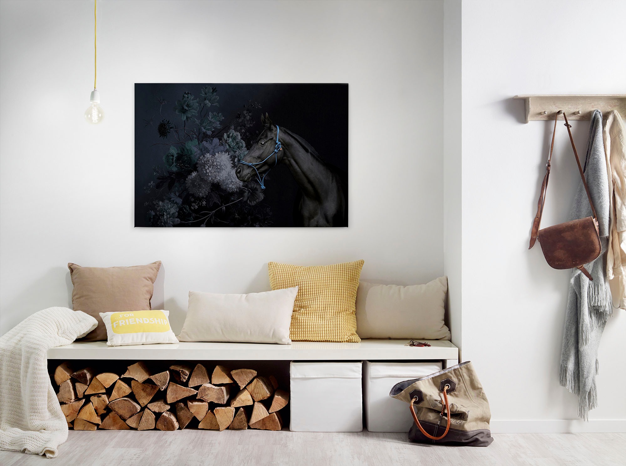 Bricoflor Leinwand Bild Mit Pferd Im Ölgemälde Stil Neobarock Gemälde Mit S günstig online kaufen