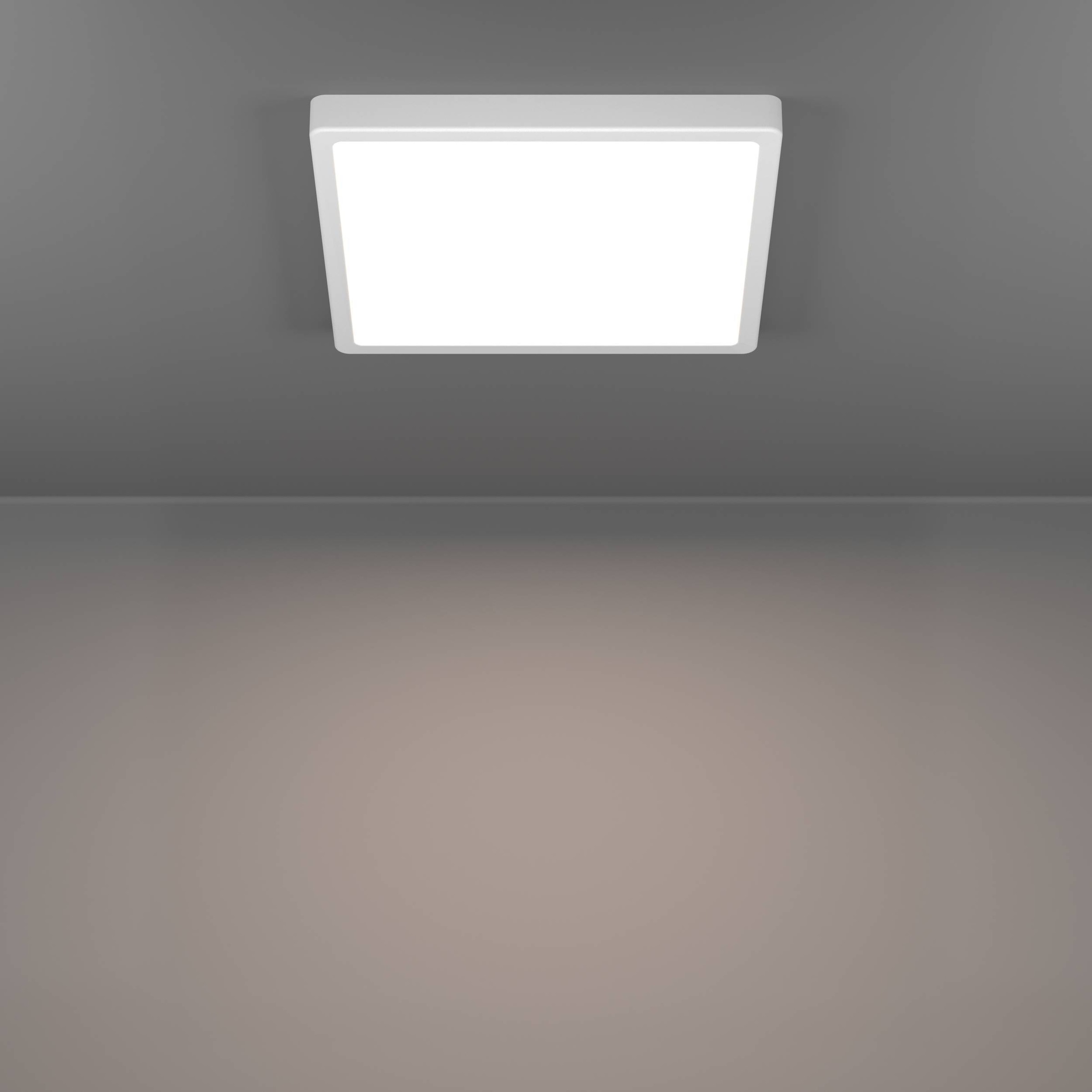 EGLO Aufbauleuchte »Fueva 6-Z Deckenlampe, ZigBee, App und Sprachsteuerung, Badlampe, IP44« LED-Modul 1 Stk. Kaltweiß | RGB Aufbauleuchte - L29,5 x B29,5 x H2,5 cm - weiß - 13,5W inkl.