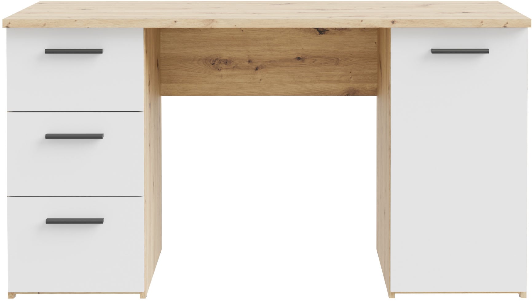 FORTE Schreibtisch »Neuss«, mit 3 Schubladen & 1 Tür, funktional, Breite 138 cm