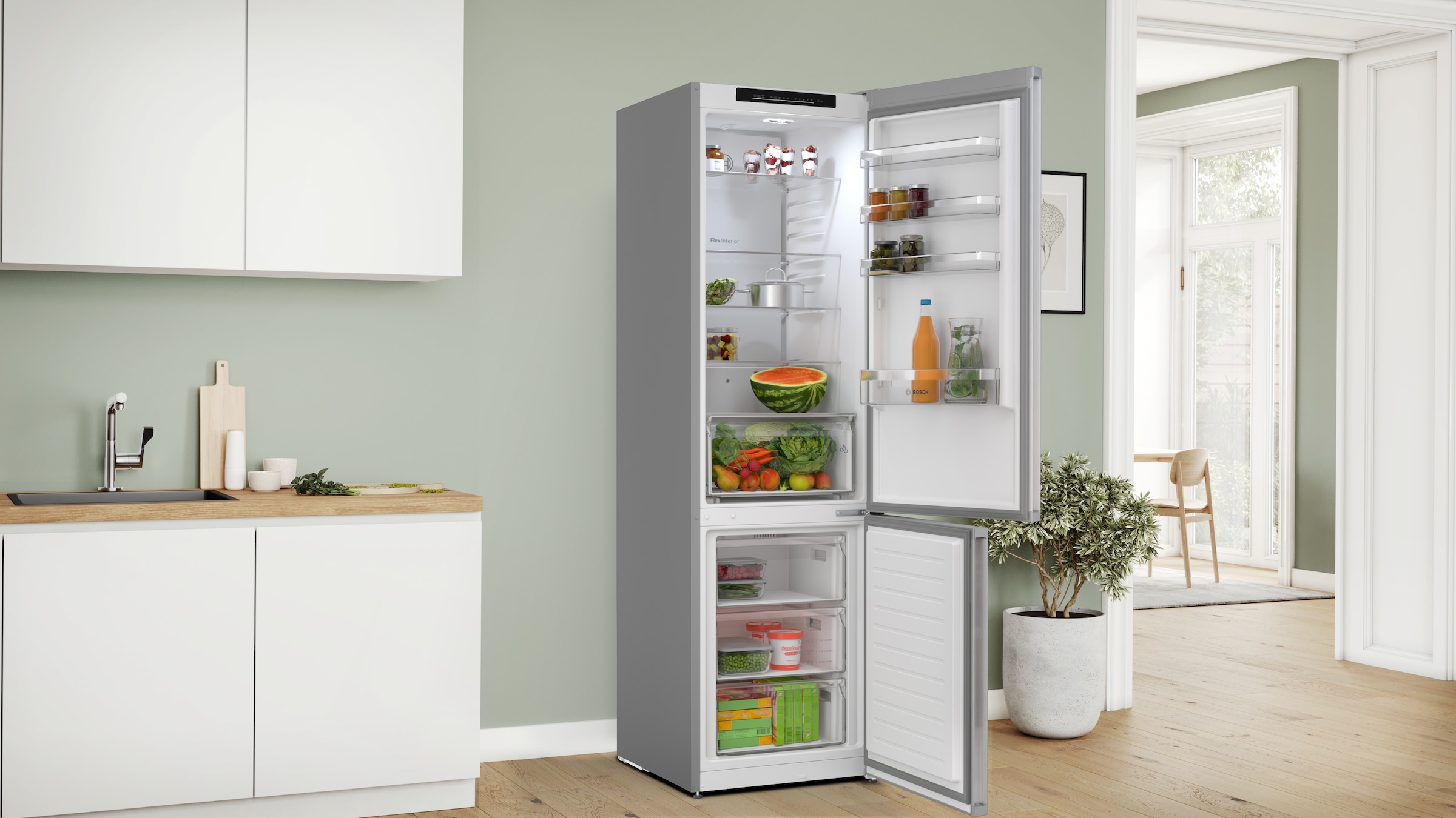 BOSCH Kühl-/Gefrierkombination Serie 4 »KGN392LCG« 203 cm hoch 60 cm breit Total No Frost, VitaFresh XXL <0 °C>, Perfect Fit