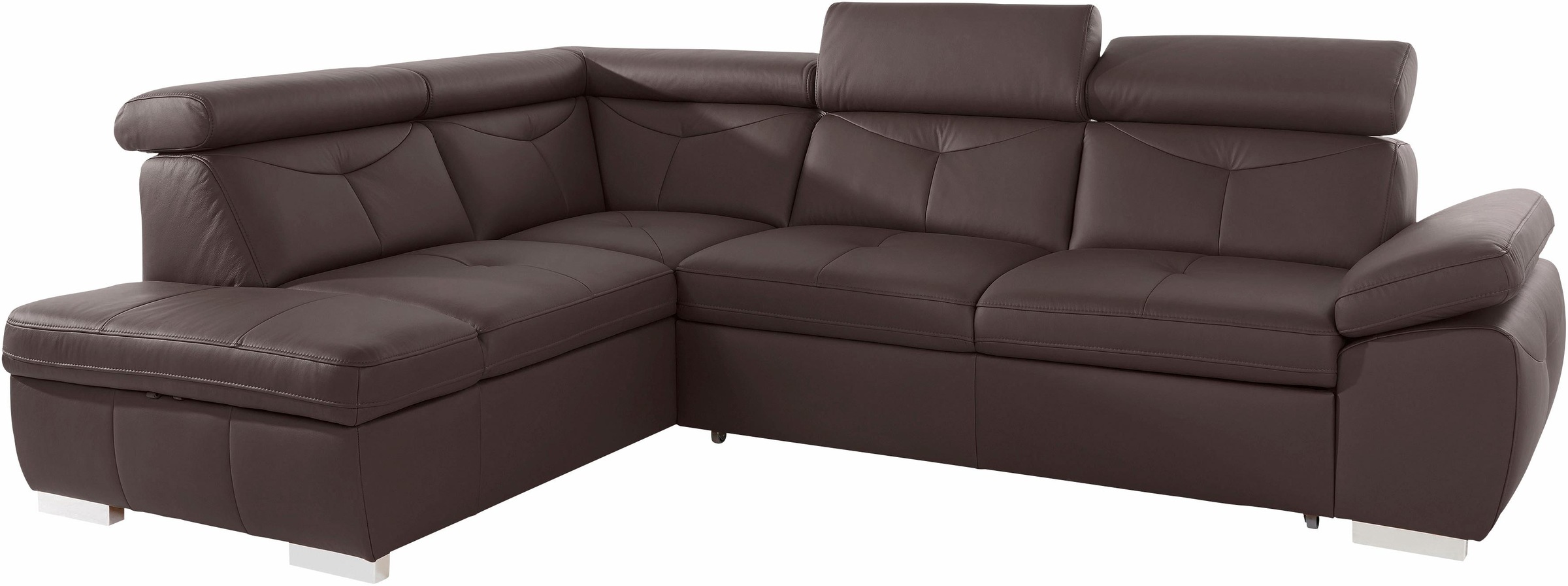 exxpo - sofa fashion Ecksofa »Spring, super bequem und komfortabel mit Armteil- und Kopfteilfunktion«, wahlweise mit Bettfunktion und Bettkasten, L-Form