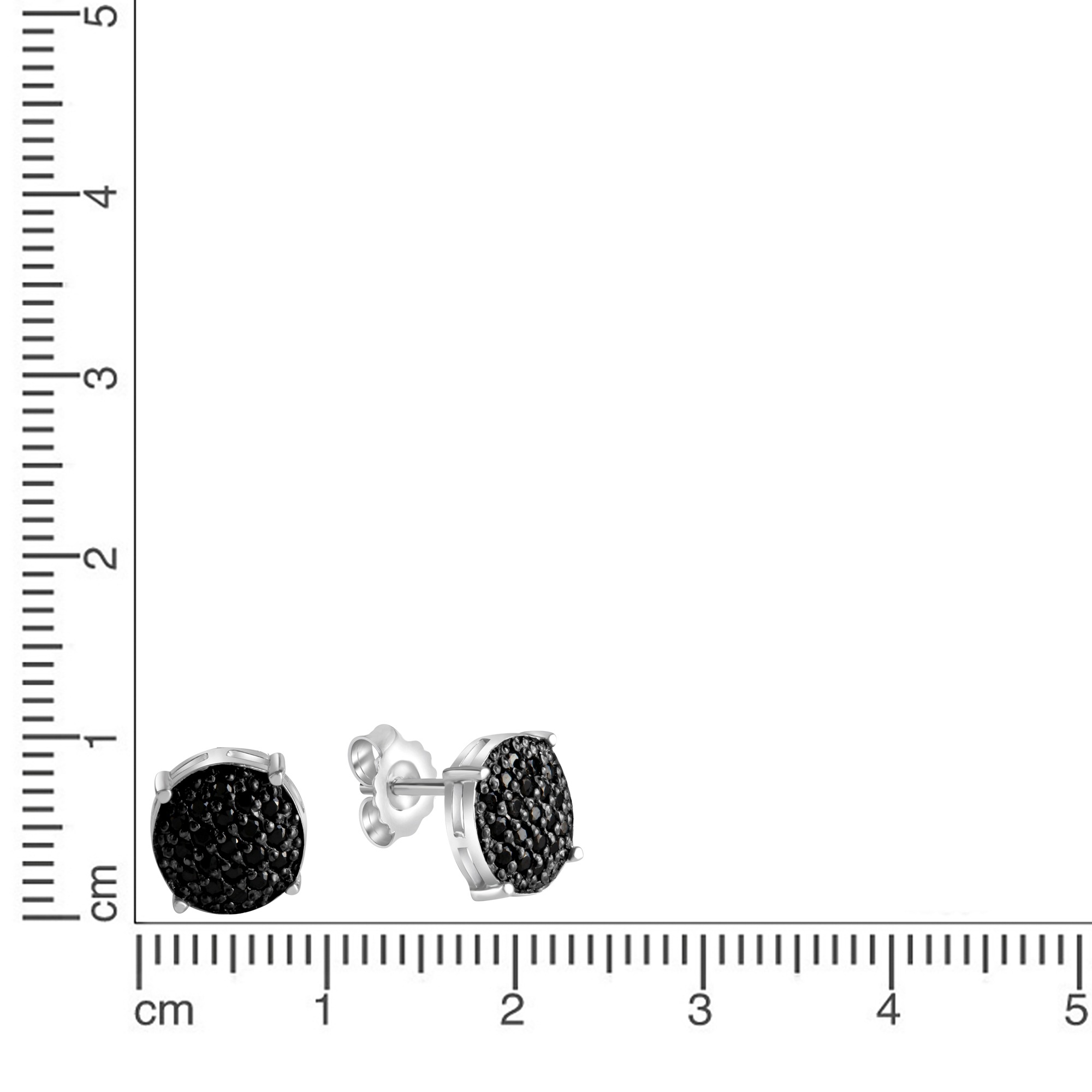 CELESTA Paar Ohrstecker »Silber 925 rhodiniert mit schwarzen Zironia-Steinen«