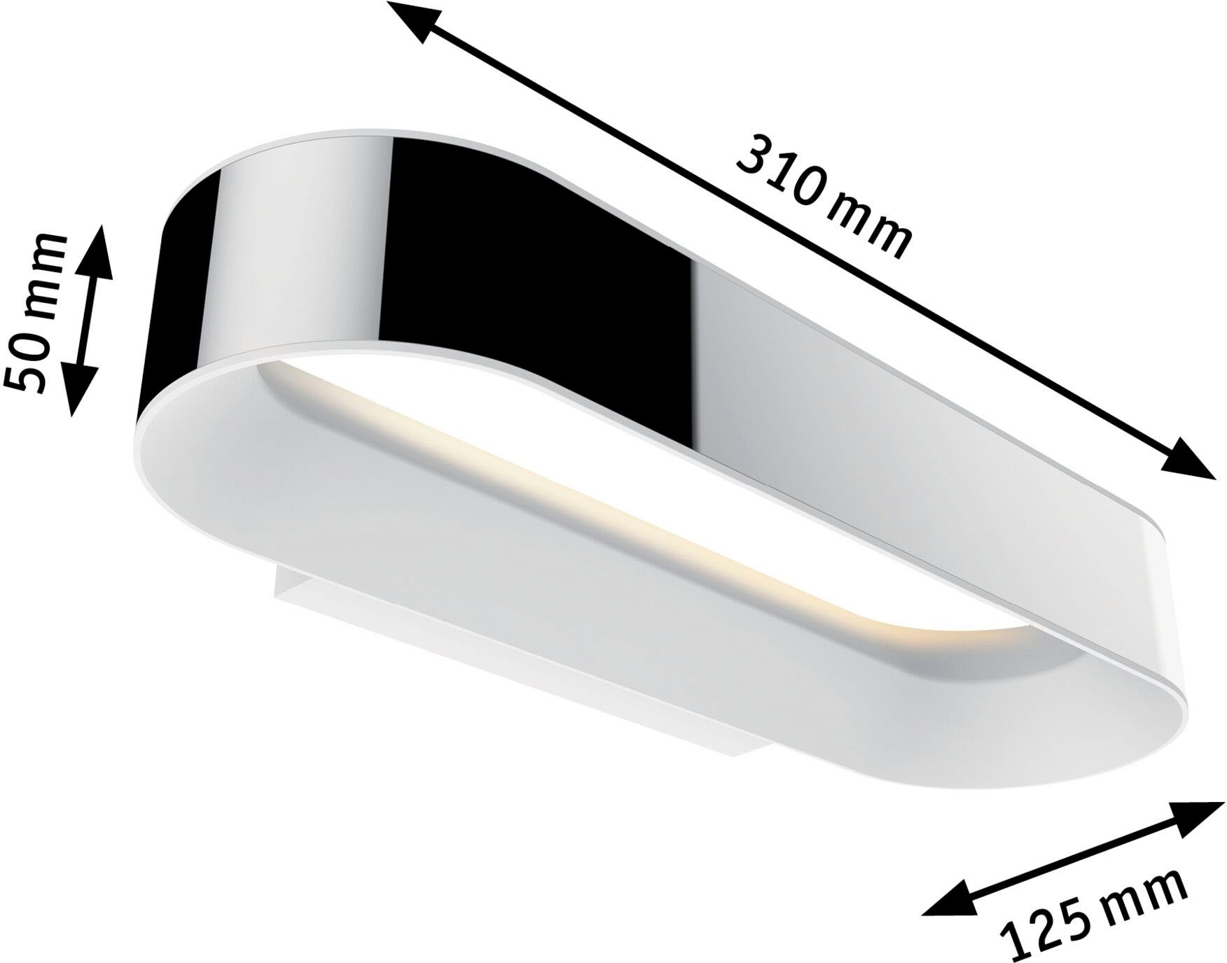 Paulmann LED Wandleuchte »LED Wandleuchte Agena IP44 20W Chrom/Weiß matt di günstig online kaufen
