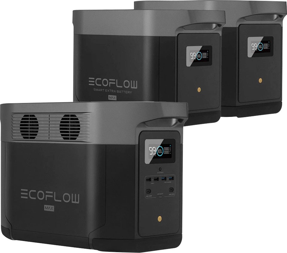 Ecoflow Solaranlage »Delta Max 1600 + 2 x 180W FSP-2 Offgridtec® Faltbares Solarmodul«, (Spar-Set), Plug and play