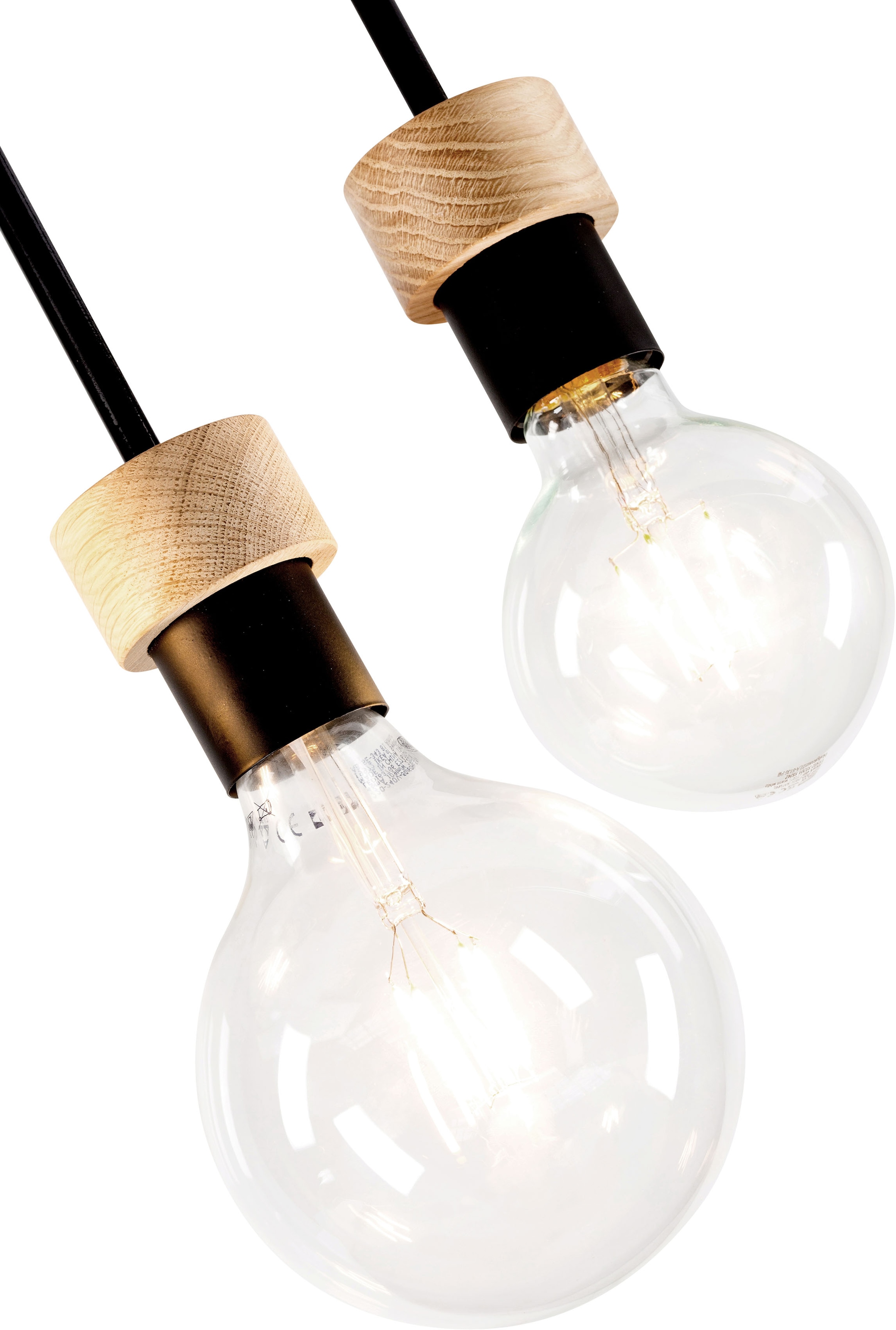 BRITOP LIGHTING Deckenleuchte »CHANDELLE«, 3 flammig, Leuchtmittel E27 | Leuchtmittel wechselbar-ohne Leuchtmittel, Naturprodukt aus Eichenholz