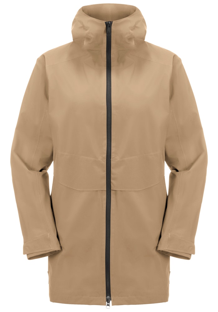 Jack Wolfskin Langjacke »MAINKAI LONG JKT W«, mit Kapuze