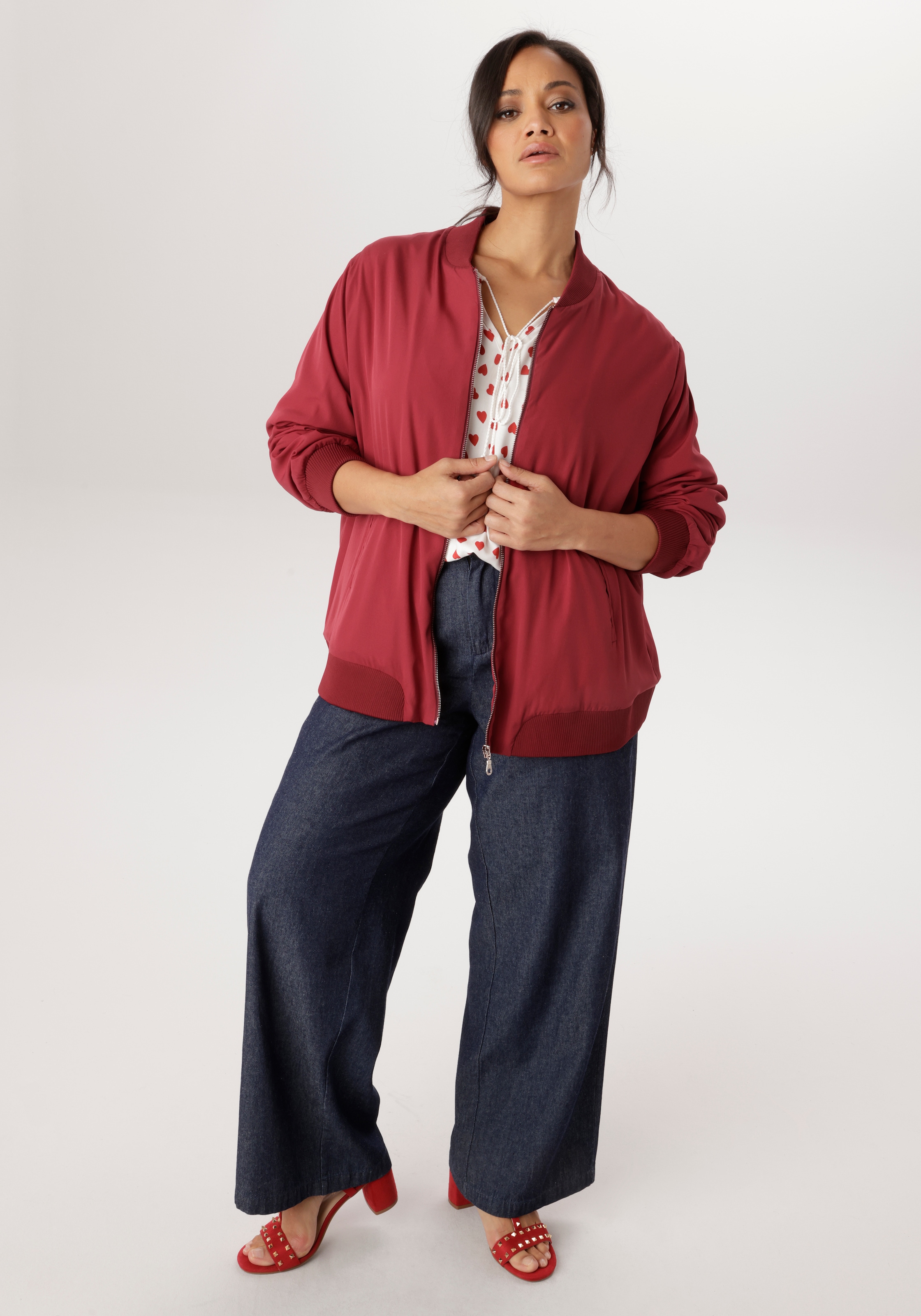 Aniston PLUS Blouson In Crepe-Qualität