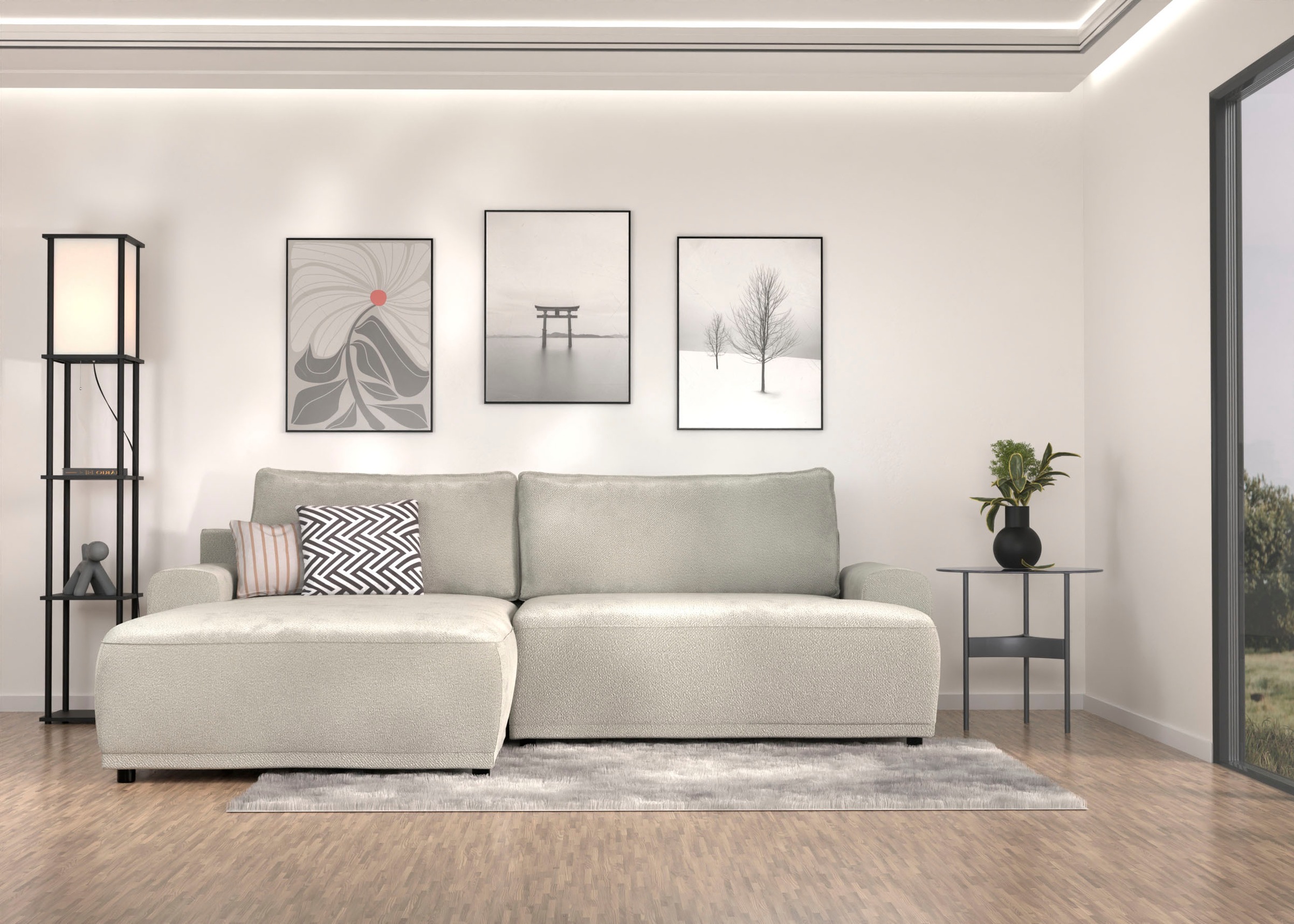 TRENDMANUFAKTUR Ecksofa »Fordon, Schlafsofa mit Bettkasten, Couch in L-Form günstig online kaufen