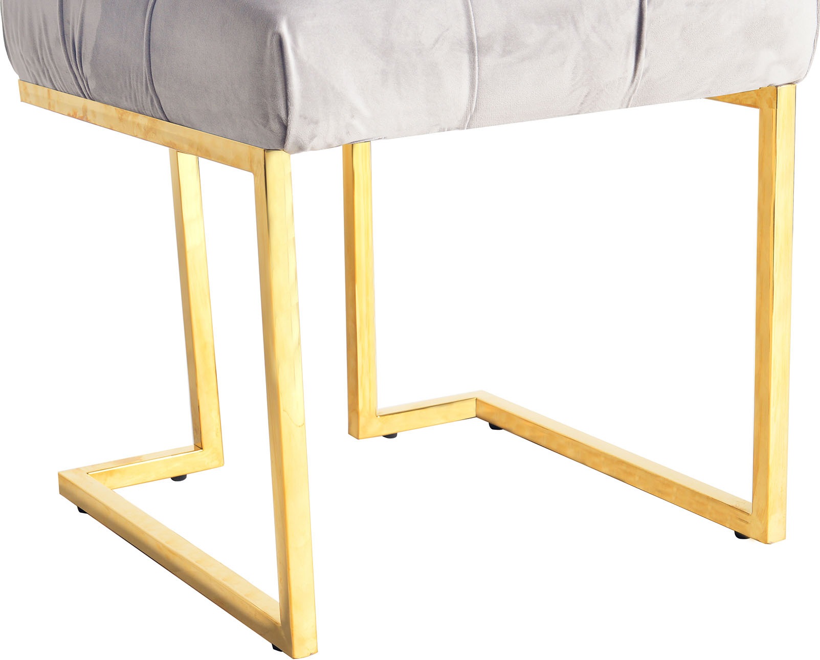 Kayoom Polsterhocker »Hocker Rarity 125, Edler Touch durch goldenes Gestell«, (1 St.), eckig, samtweich, gesteppt, mit Zierknöpfen, Edelstahlgestell