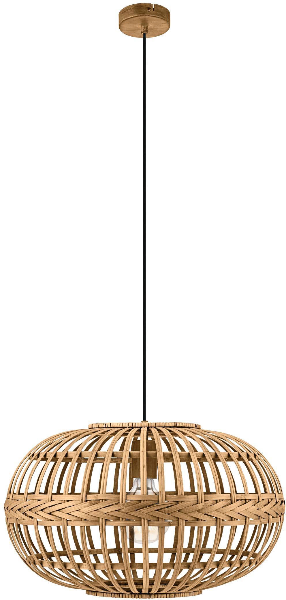 EGLO Pendelleuchte »AMSFIELD«, 1 flammig, Leuchtmittel E27 | ohne Leuchtmittel, Boho Hängelampe Esstisch, Esszimmerlampe, Hängeleuchte, E27, Ø 38 cm