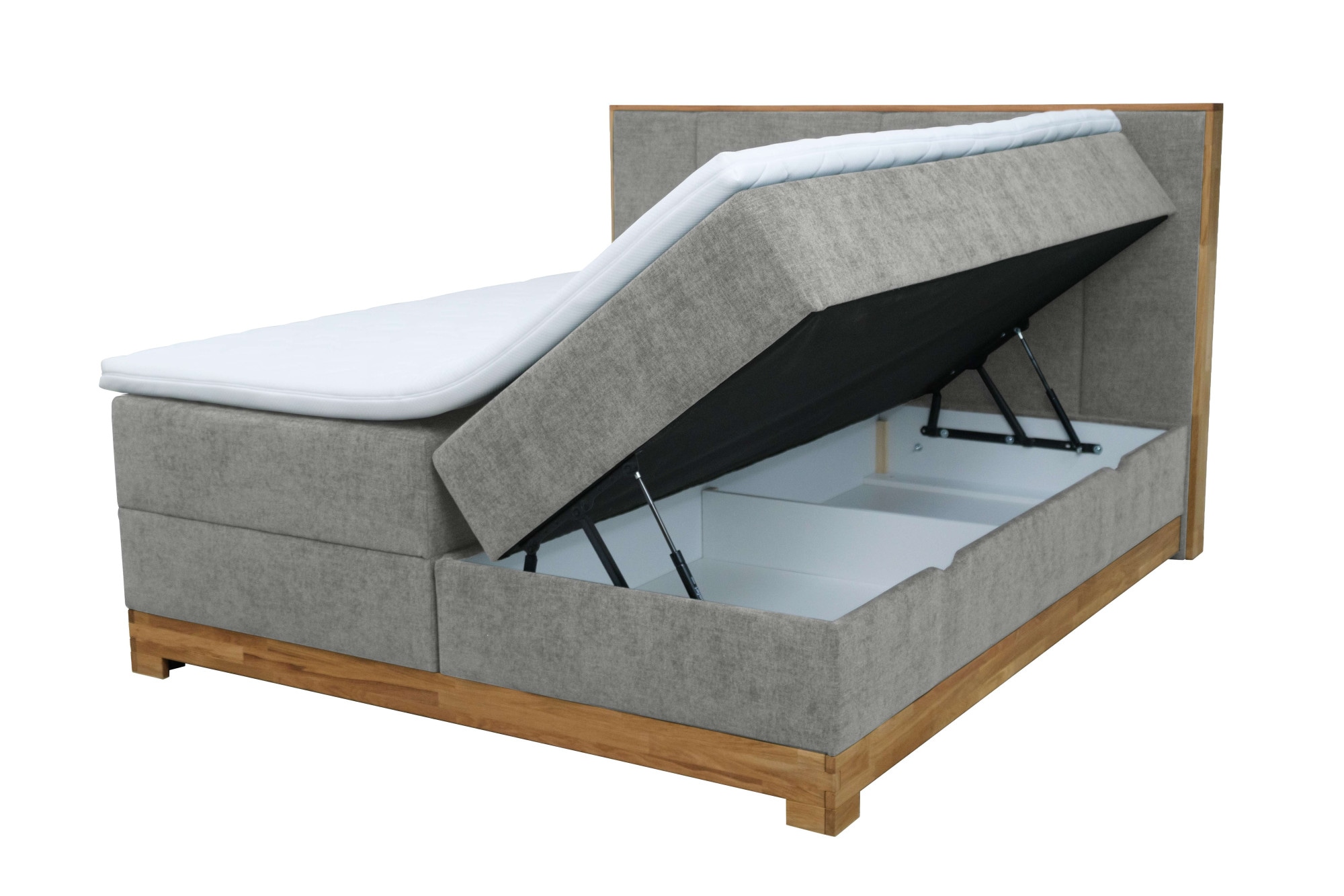 OTTO home Boxbett »Fennor, Doppelbett, Polsterbett, Federkernbett, Komforbett, 160/180 cm« Boxbett: 5-Z-Taschenfederkern im Unterbau, Härtegrad 3, inkl. Topper