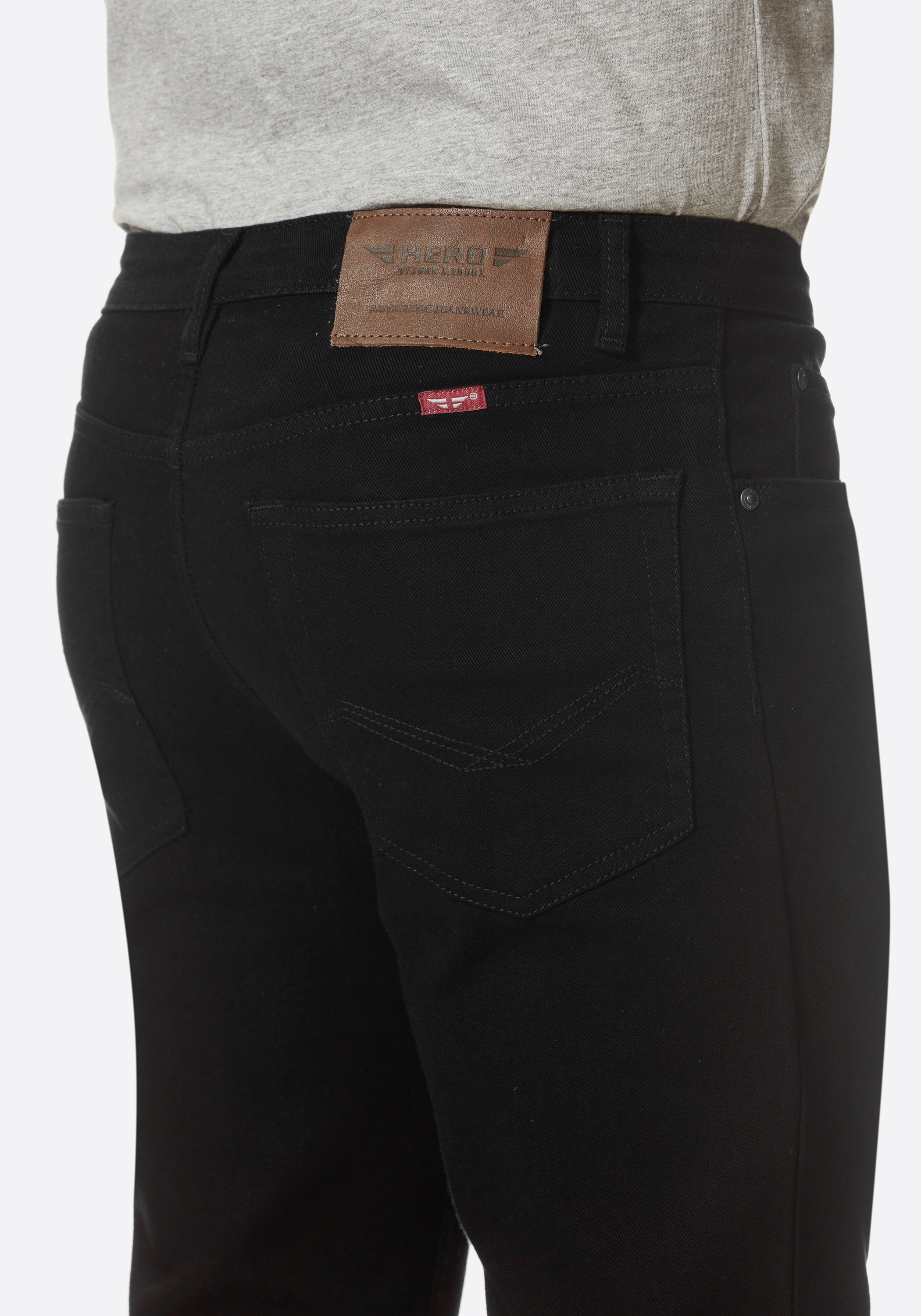 HERO by John Medoox 5-Pocket-Hose »Phoenix Twill Big Straight Cut Stretch«, Straight Fit Casual Clean Wash Denim Jeans für Herren