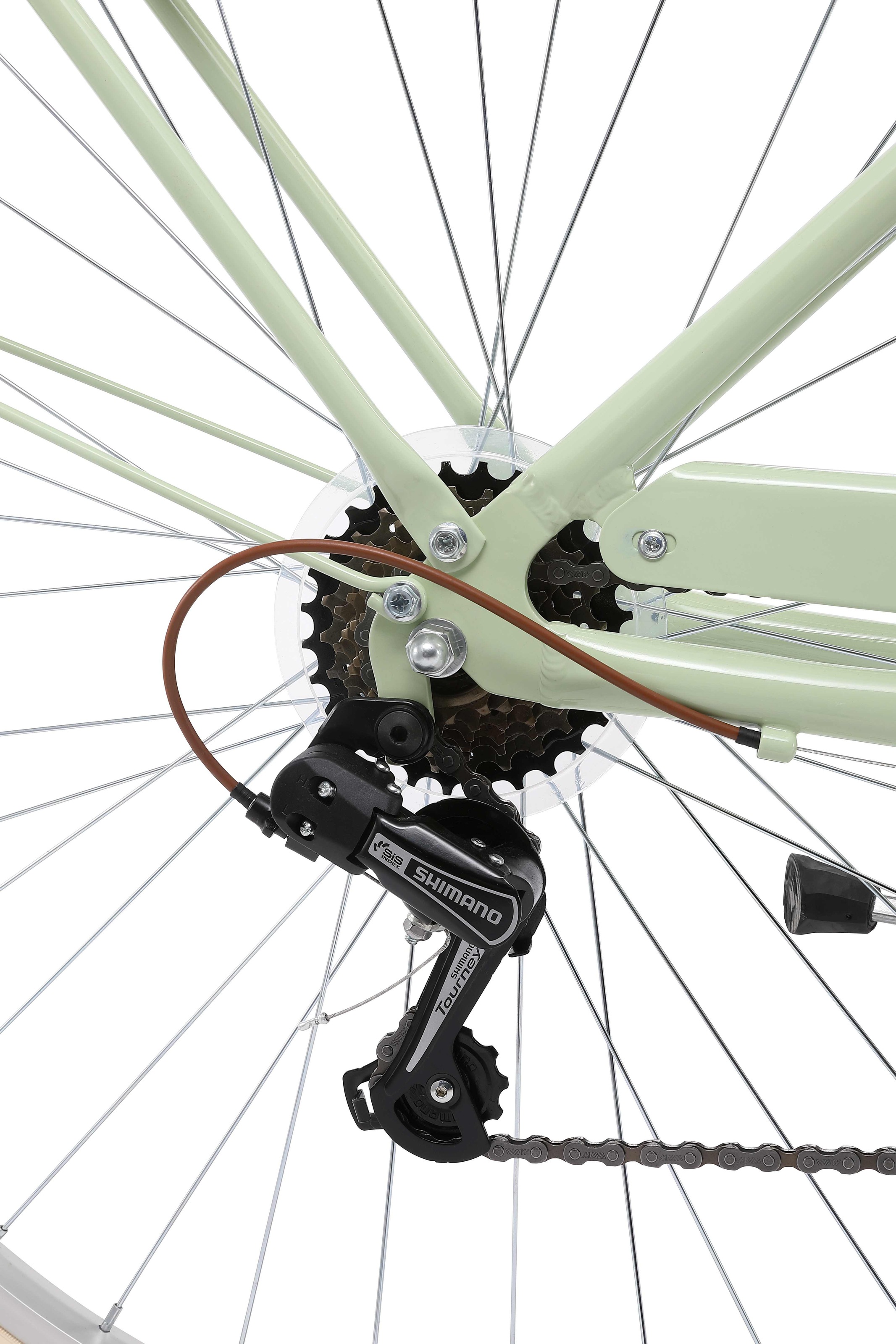 Bikestar Cityrad, 7 Gang, Shimano, RD-TY21 Schaltwerk, Kettenschaltung, für Damen, Kettenschaltung