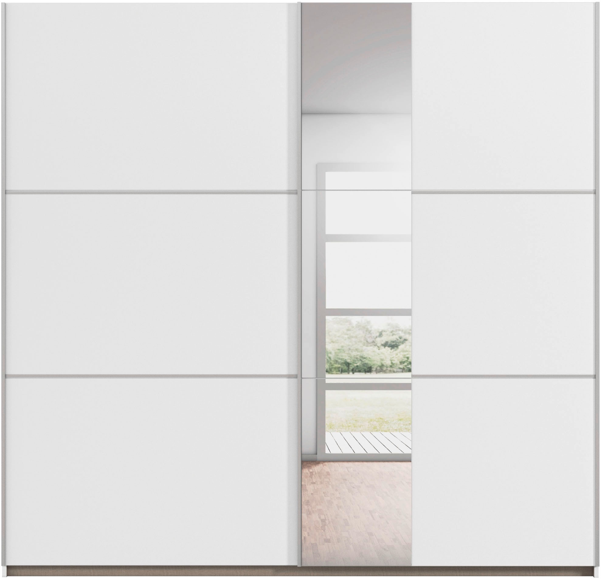 rauch Schwebetürenschrank »Kleiderschrank Schrank Garderobe TOPSELLER ASTANA OTTO´s CHOICE« 3 Ausstattungen BASIC/CLASSIC/PREMIUM, Breiten 175/218/261 cm,  inkl. 2 Stoffboxen sowie Metallgriffleisten TOPSELLER MADE IN GERMANY