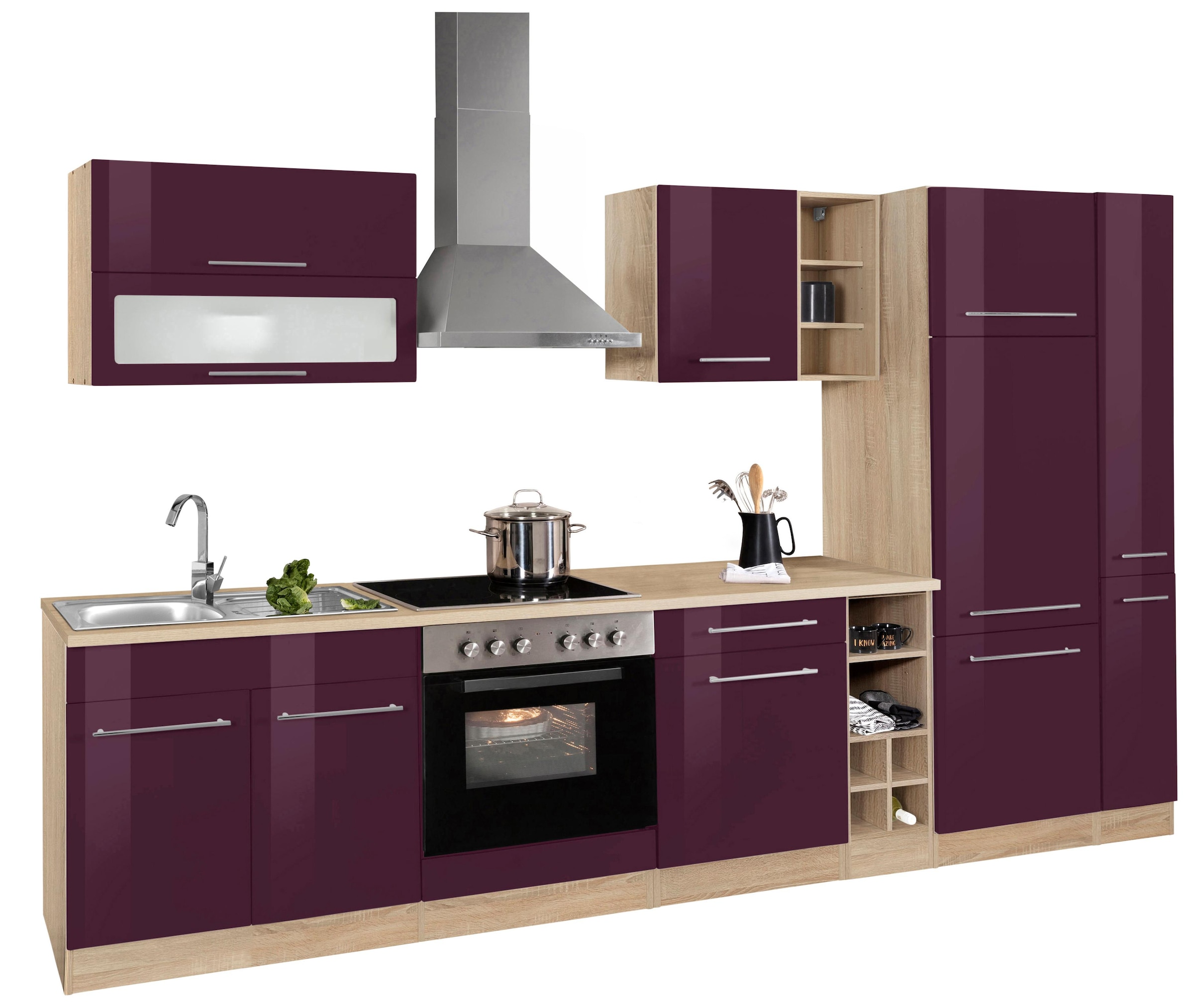 KOCHSTATION Küchenzeile »KS-Eton«, ohne E-Geräte, Breite 330 cm