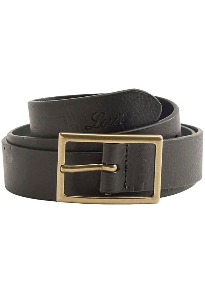 Levi's® Ledergürtel »RECTANGLE BELT« mit goldfarbener Schließe und Logoprägung