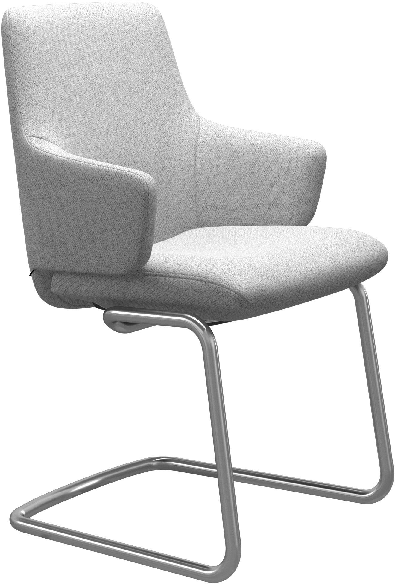 Stressless® Polsterstuhl »Laurel«, ROHLEDER Stoff Q2 FARON, Low Back mit Armlehne, Größe L, mit Beinen aus Stahl in Schwarz matt