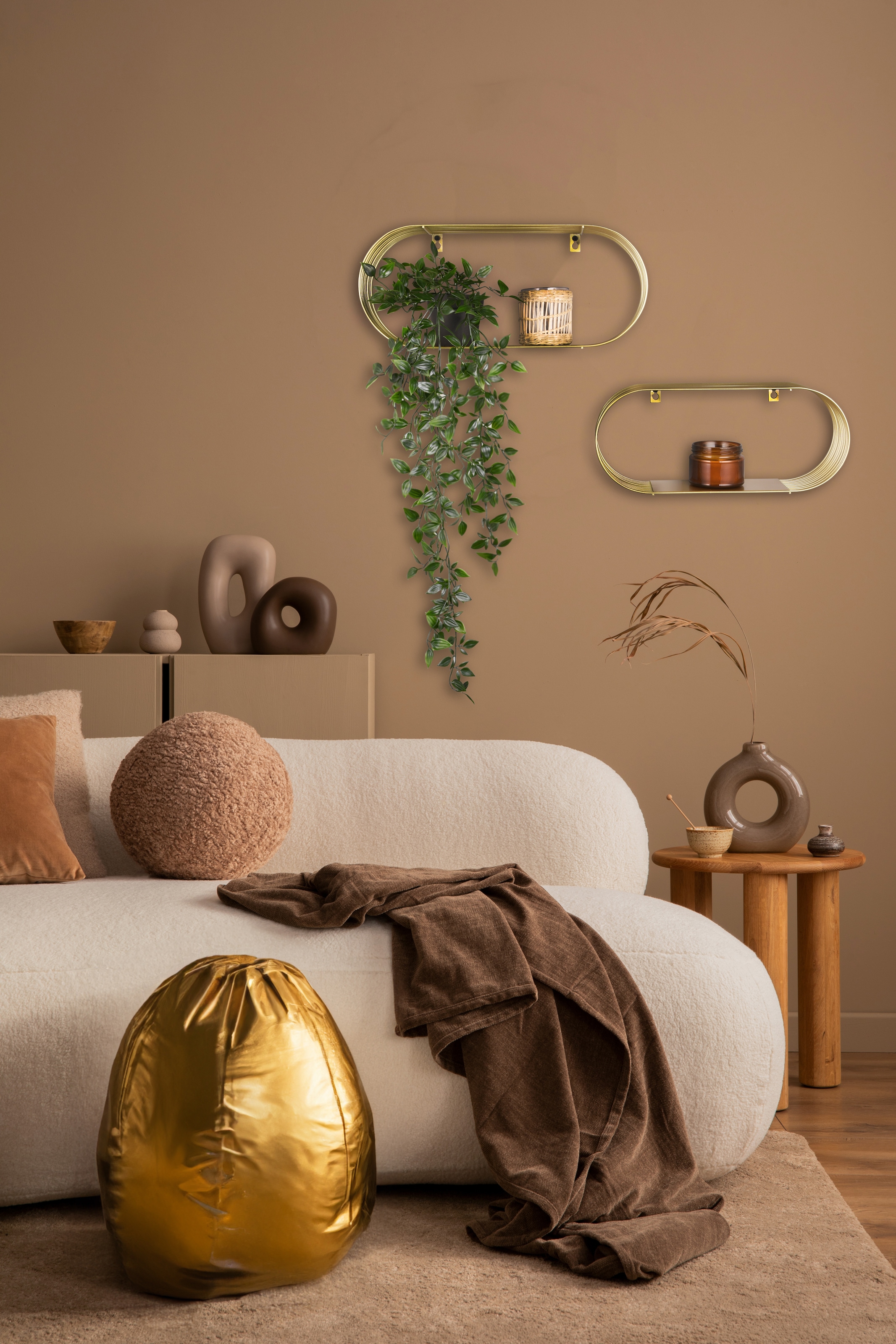 MIRRORS AND MORE Wandregal »Joyce«, (Set, 2 St.), Mit Metallstreben, Wandmontage