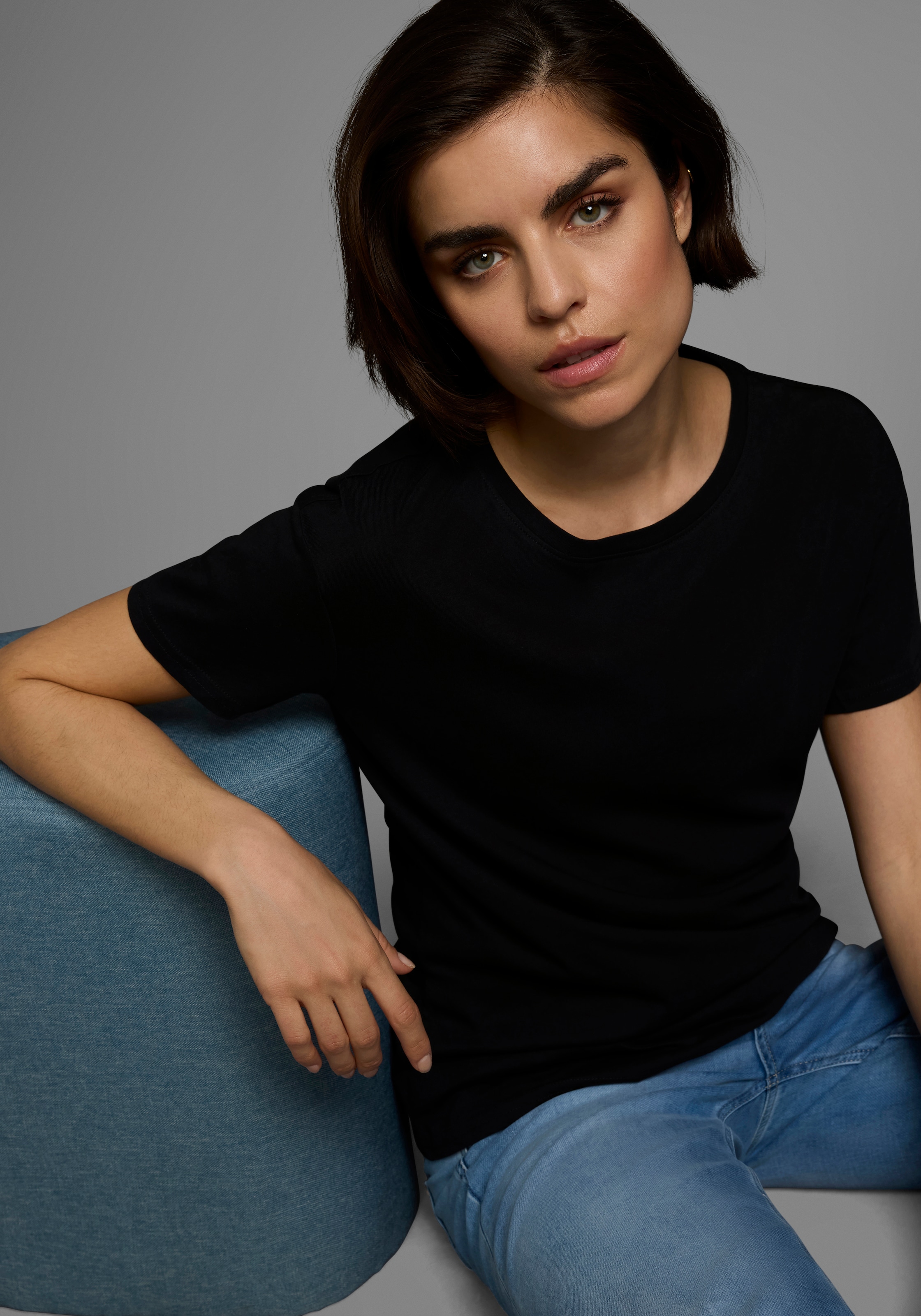 AJC T-Shirt oversize Passform,  Basic,  aus Baumwolle