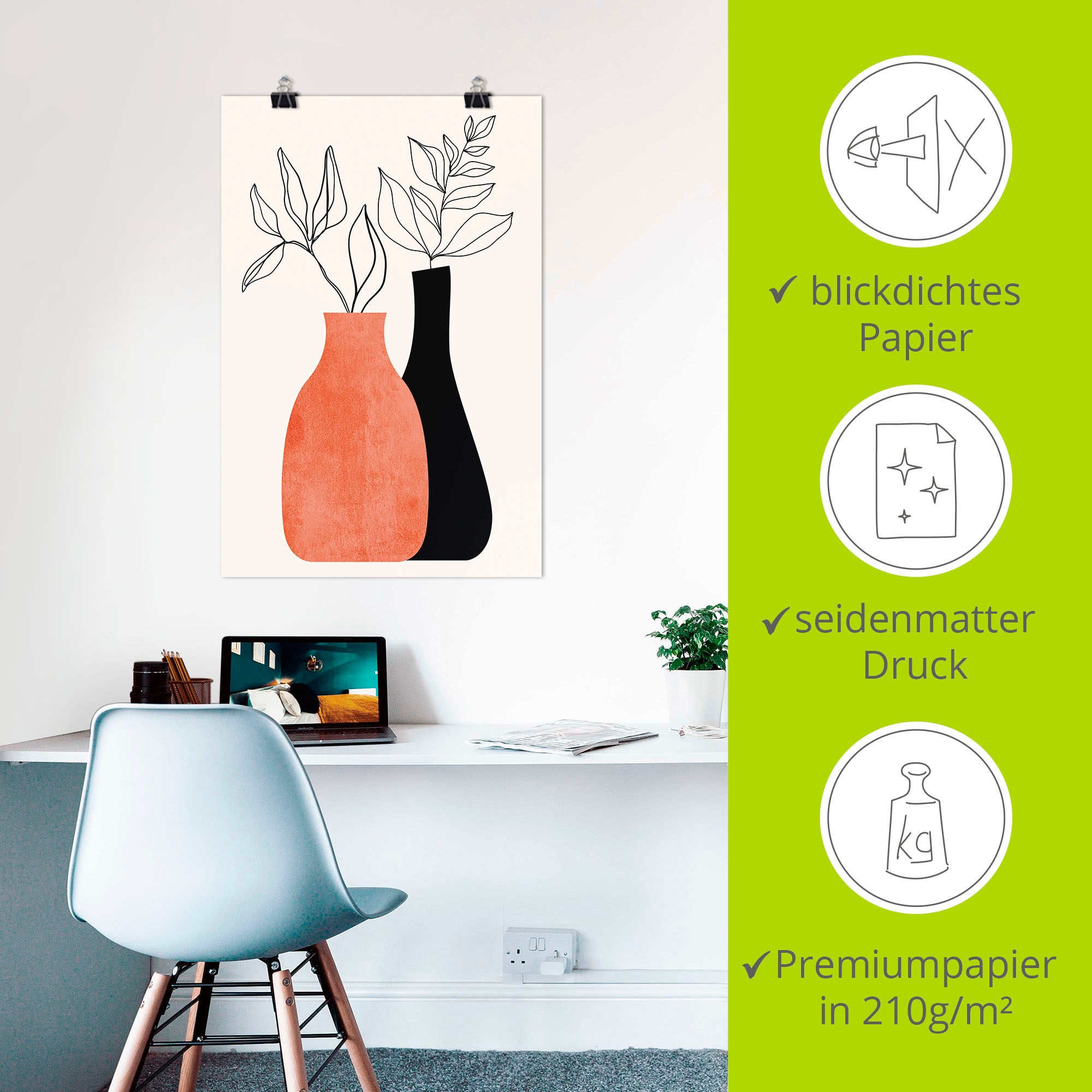 Artland Wandbild »Madame & Monsieur«, Vasen & Töpfe, (1 St.), als Leinwandbild, Poster in verschied. Größen