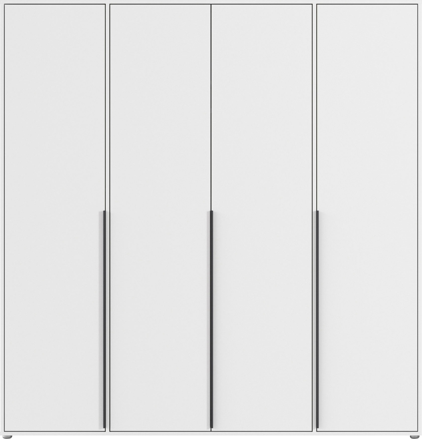 rauch Drehtürenschrank »Kleiderschrank Schrank Garderobe Wäscheschrank NAGATA viel Stauraum«, (in 3 verschiedenen Ausstattungen BASIC/CLASSIC/PREMIUM), mit modernen Stangengriffen in Graumetallic TOPSELLER MADE IN GERMANY