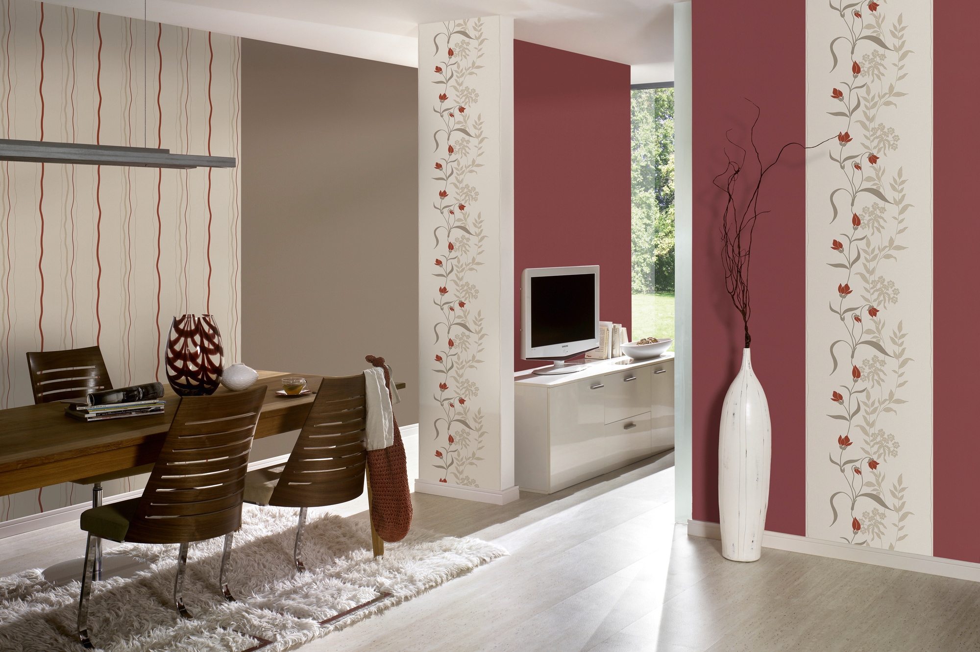 A.S. Création Vliestapete »Natural Style«, gestreift-geometrisch-mehrfarbig, Tapete Streifen Tapeten Wohnzimmer Schlafzimmer Küche Design Optik