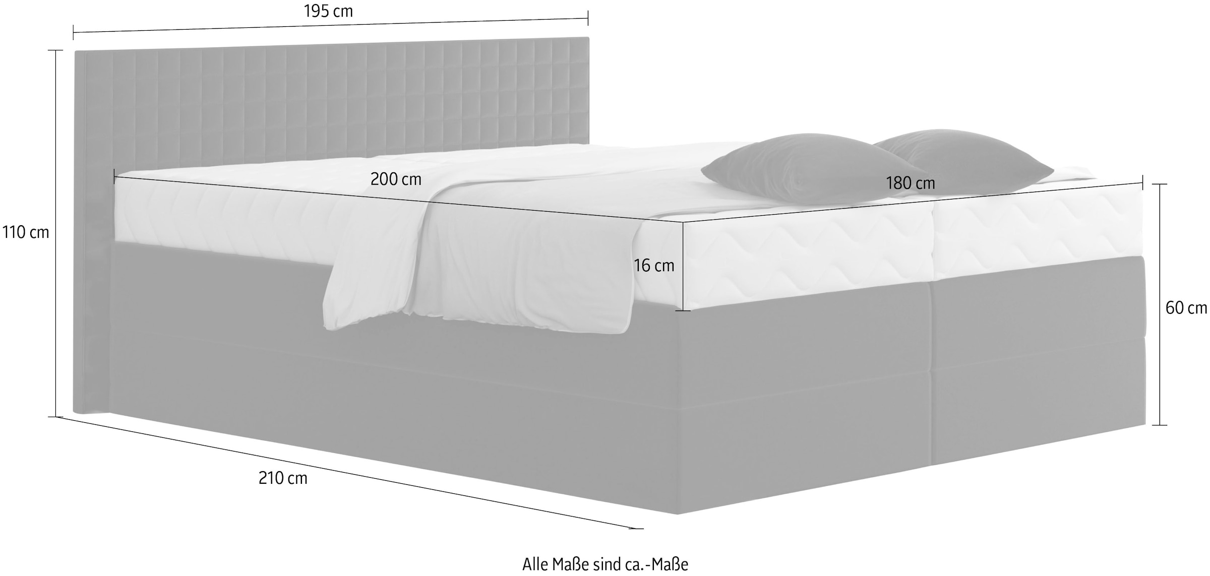 Westfalia Schlafkomfort Boxspringbett, mit Zierkissen, wahlweise mit Topper