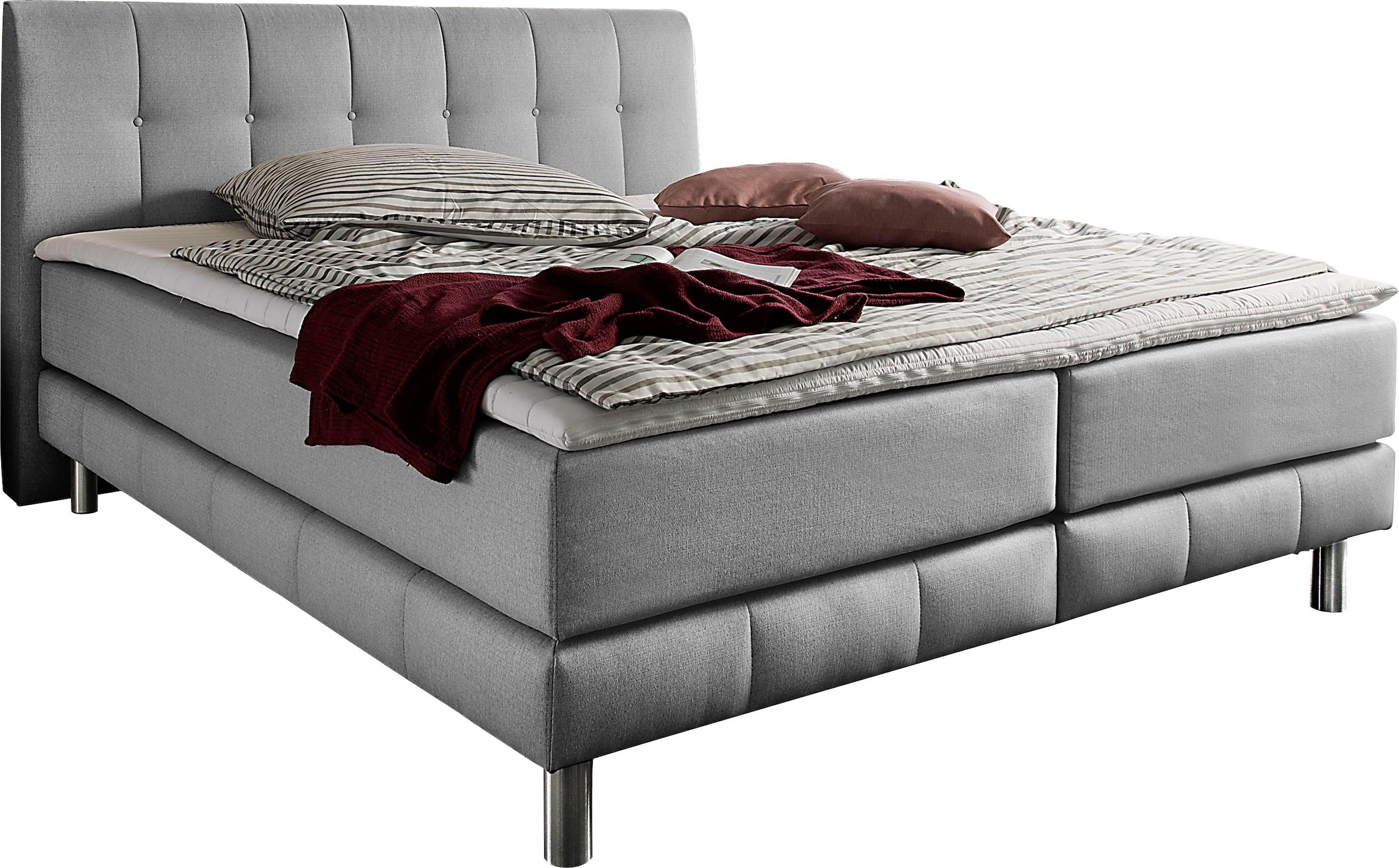 Places of Style Boxspringbett »Cafone«, inkl. Topper, 5 Breiten, 3 Matratzenarten und 3 Härtegraden wählbar