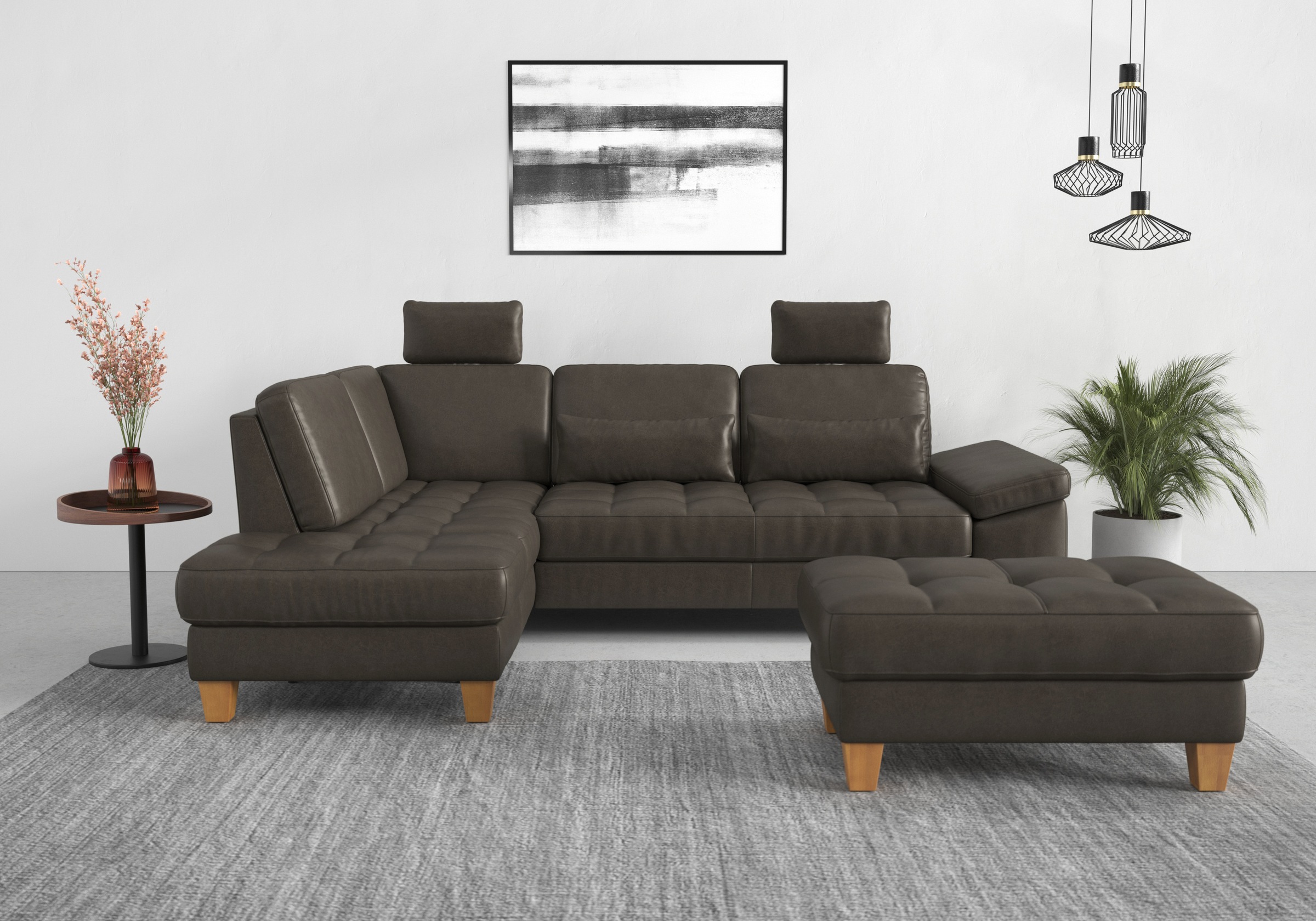 sit&more Ecksofa »Westham L-Form«, mit Ottomane, mit oder ohne Bettfunktion, Bettkasten, Verstellung