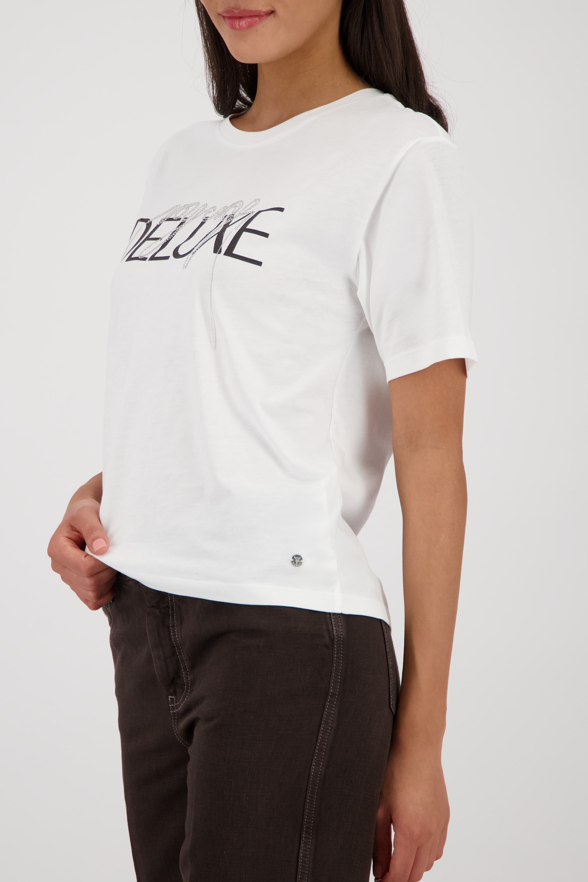 Monari T-Shirt »Shirt Schrift« Regular fit mit Schmuckdetails