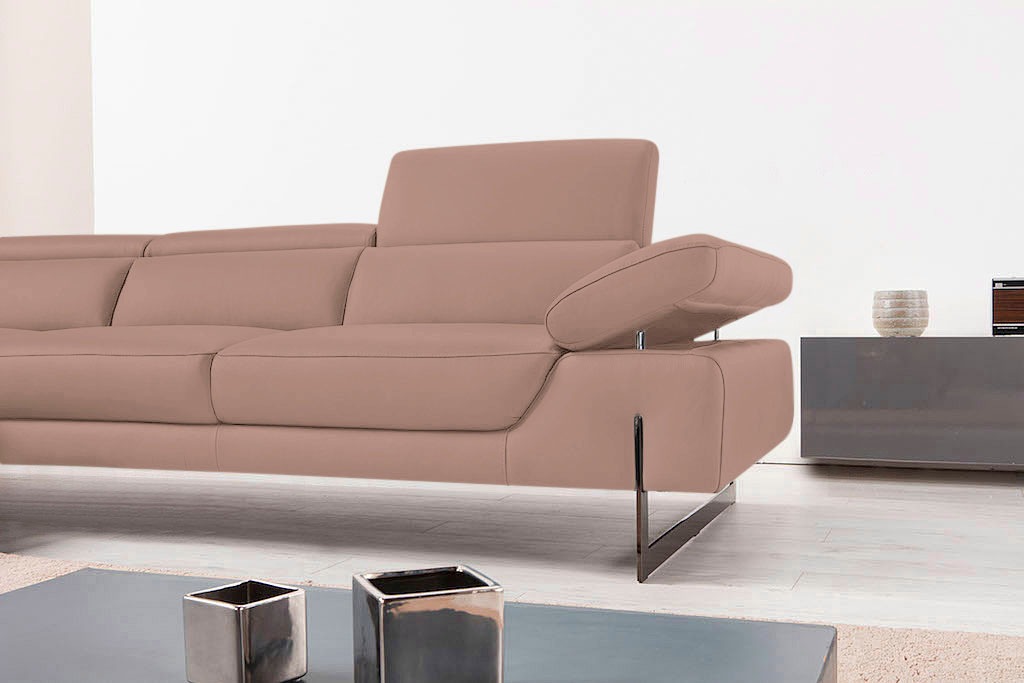 Egoitaliano Ecksofa »Queenie, extravagantes Sofa mit erstklassigem Sitzkomfort«, mit verstellbarer Armlehne und Kopfteilen für Wohlfühlkomfort