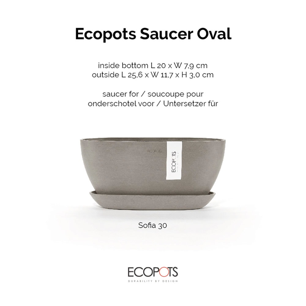 ECOPOTS Topfuntersetzer »Oval Taupe« für innen und außen: frostsicher, bruchsicher und lichtbeständig