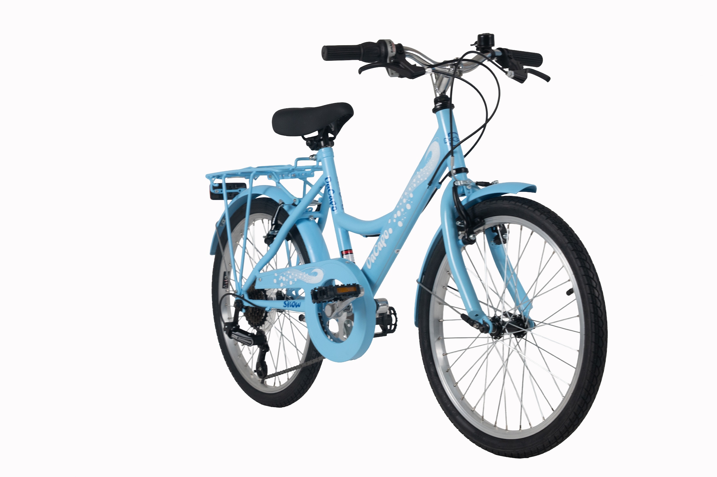 Dacapo Kinderfahrrad »DaCapo Kinderfahrrad 20'' Snow 6 Gänge« 6 Gang Shimano Tourney Schaltwerk Kettenschaltung