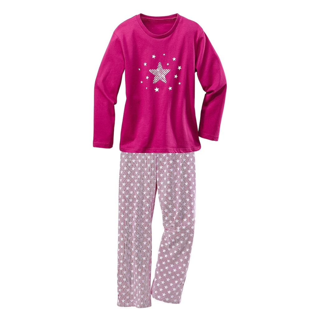 petite fleur Pyjama, (2 Stück), modischer Sternendruck auf den Shirts und Hosen