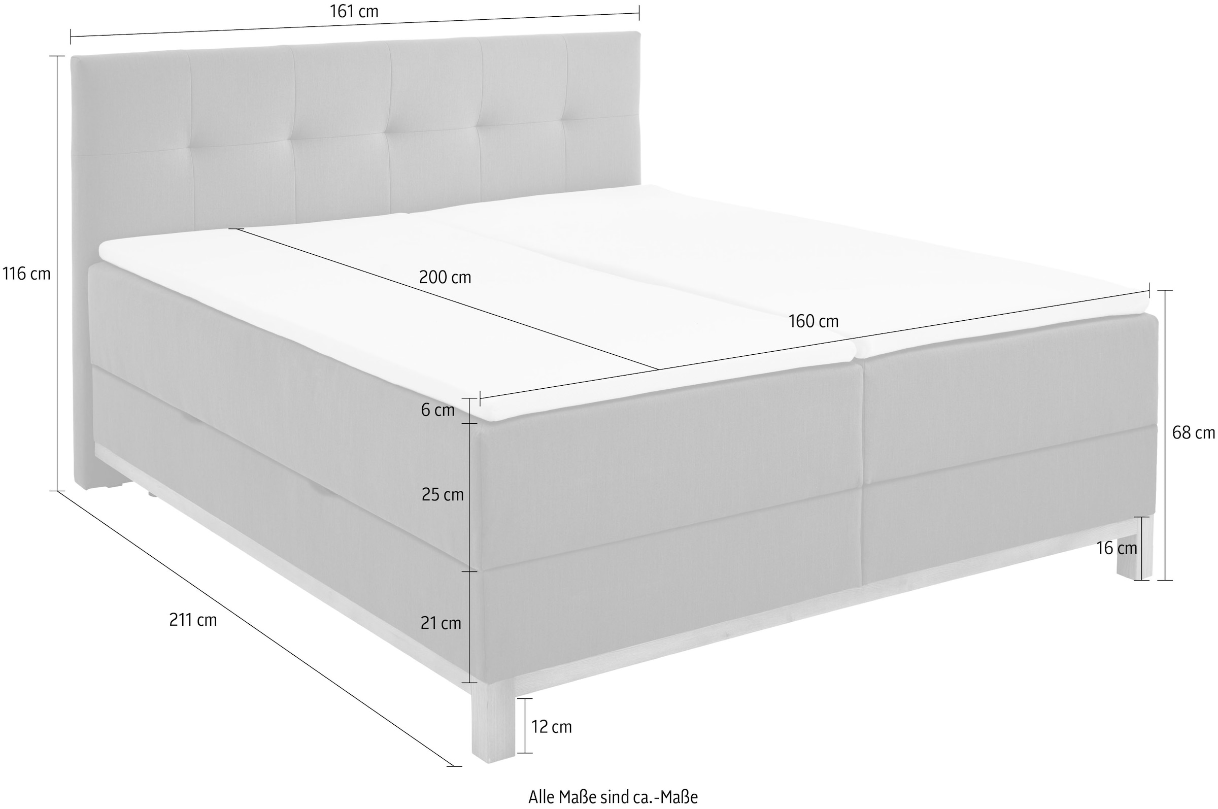 meise.möbel Boxspringbett »Catania«, mit Bettkasten und Topper