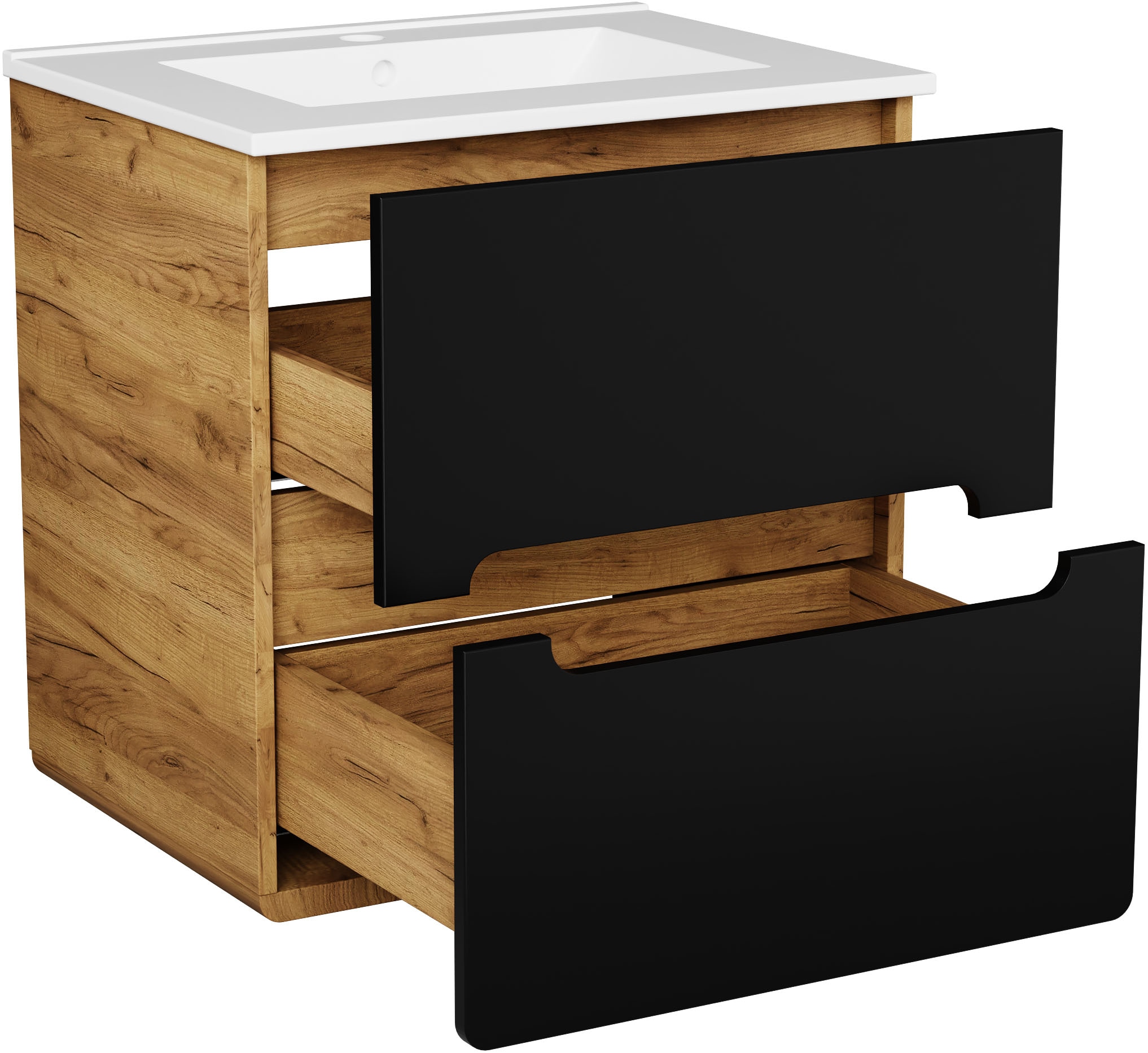 welltime Waschtisch »Lupo«, Badschrank mit Waschbecken,Soft Close,in verschiedenen Breiten (60,80)