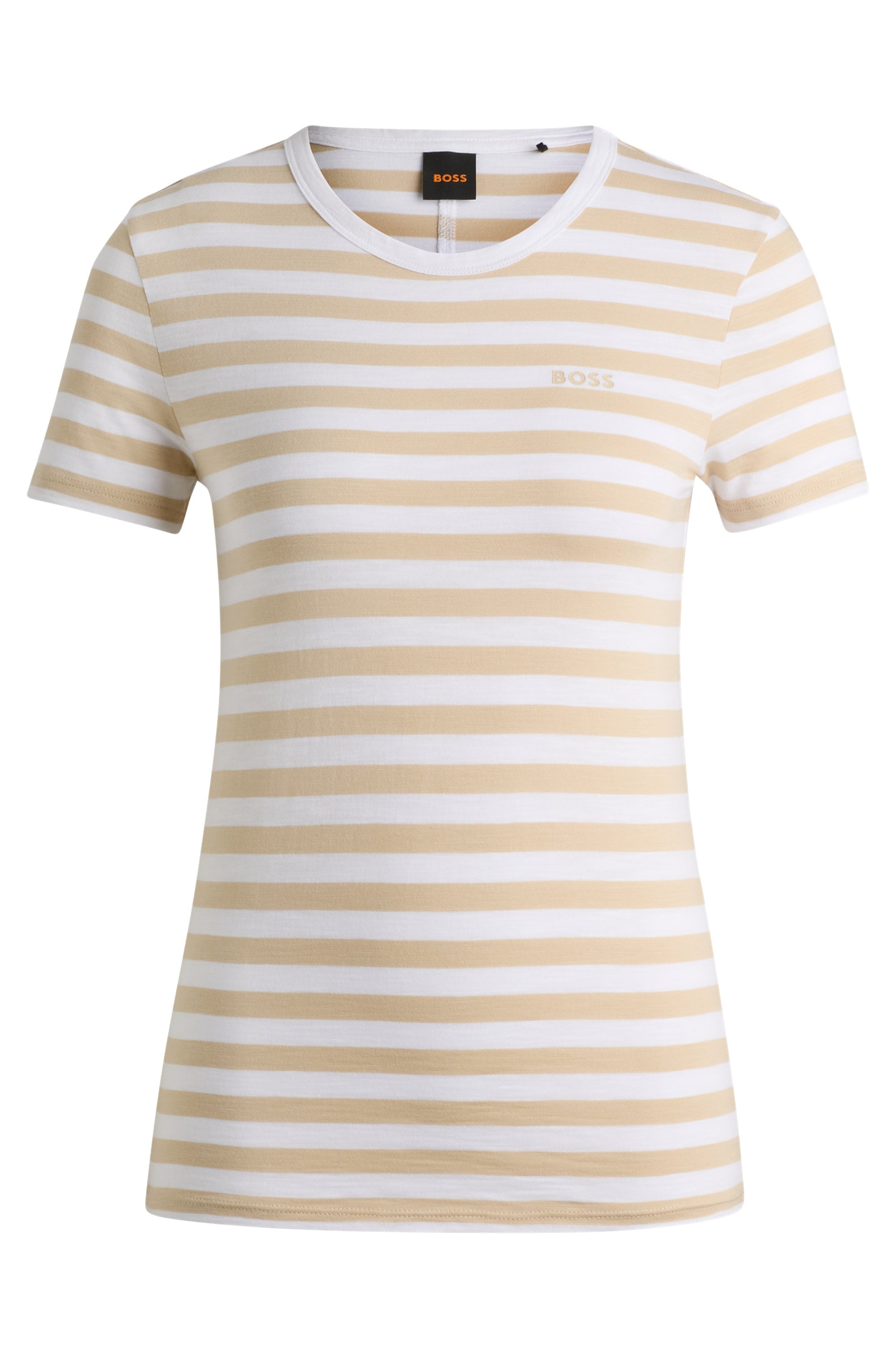 BOSS ORANGE T-Shirt »Esla Striped Premium Damenmode«, Premium Damenmode, im gestreiften Design