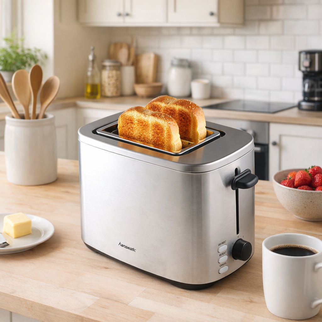 Hanseatic Toaster »HT8007SD« 2 kurze Schlitze 800 W mit Brötchenaufsatz
