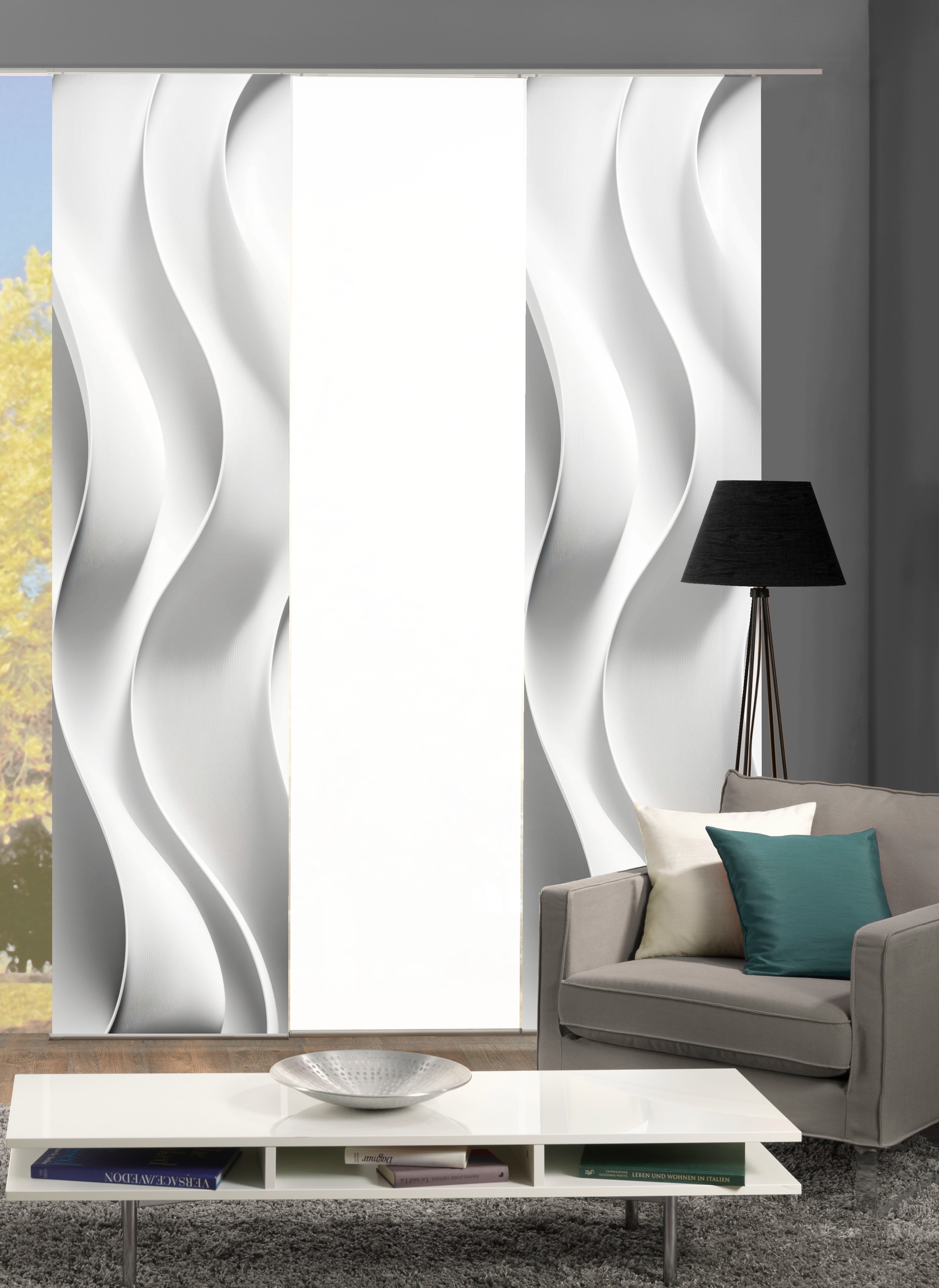 HOME WOHNIDEEN Schiebegardine »JAIR« Paneelwagen 3 Stk. tlg. SCHIEBEVORHANG günstig online kaufen