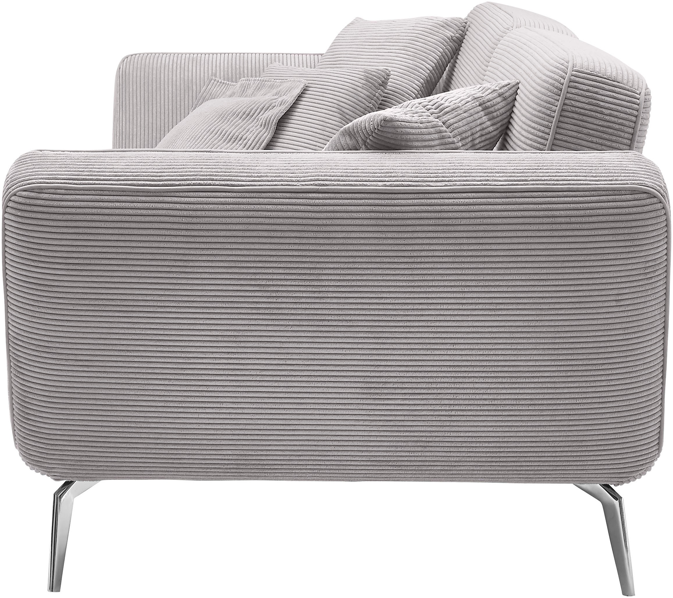 set one by Musterring Big-Sofa »SO 4500«, Füße chromfarben, wahlweise mit Kopfstütze, Breite 260cm, in Cord