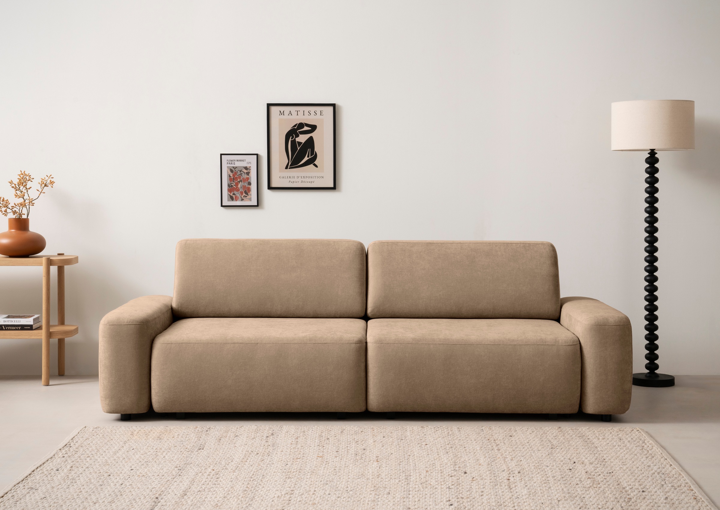 INOSIGN 3-Sitzer »TORGE (257cm), Sofa,Schlafsofa in Cord, Samtvelours, Stru günstig online kaufen