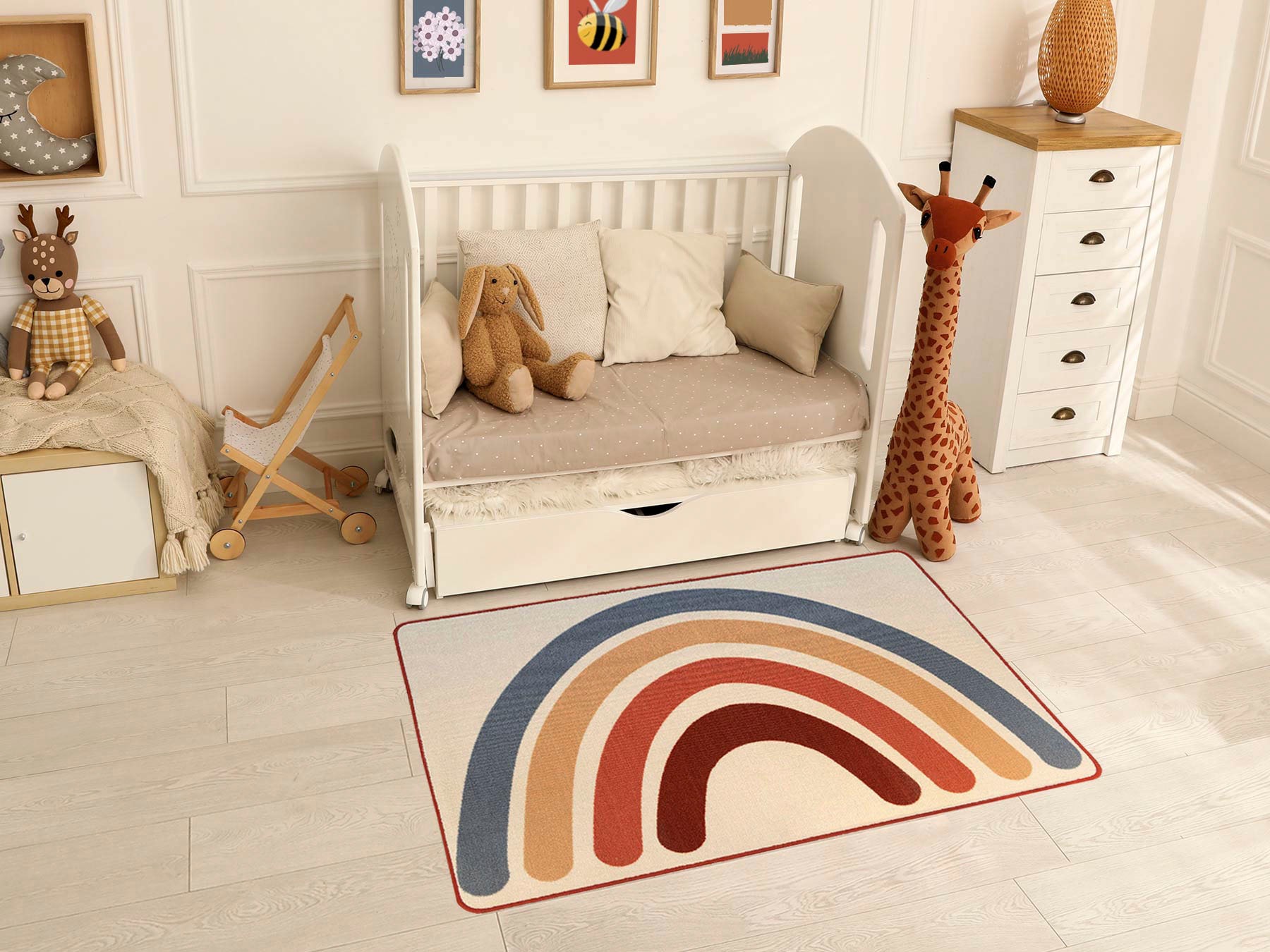 Primaflor-Ideen in Textil Kinderteppich »RAINBOW«, rechteckig, 5 mm Höhe, Kurzflor, Motiv Regenbogen, Kinderzimmer