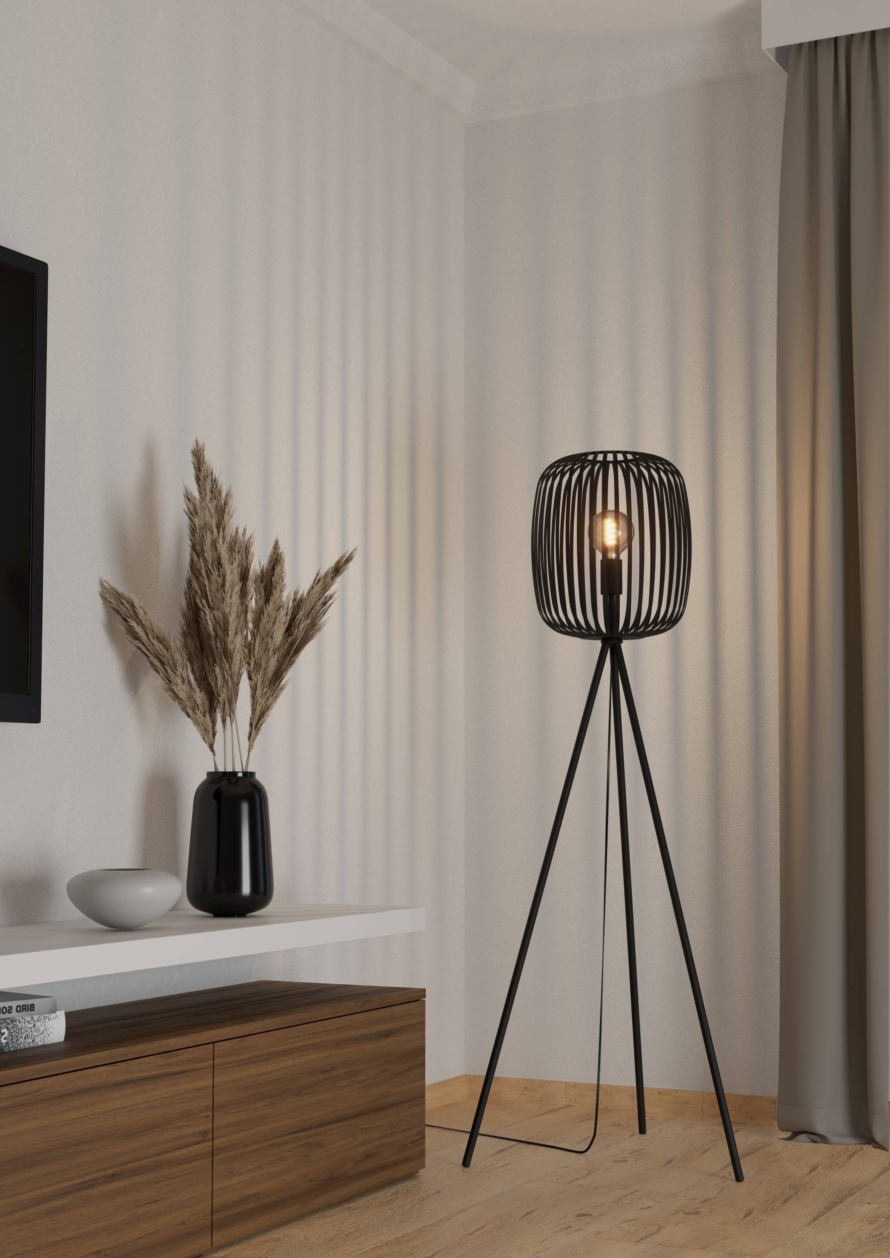 EGLO Stehlampe »Stehleuchte ROMAZZINA, exkl. E27, Stahl in schwarz, Stehlam günstig online kaufen