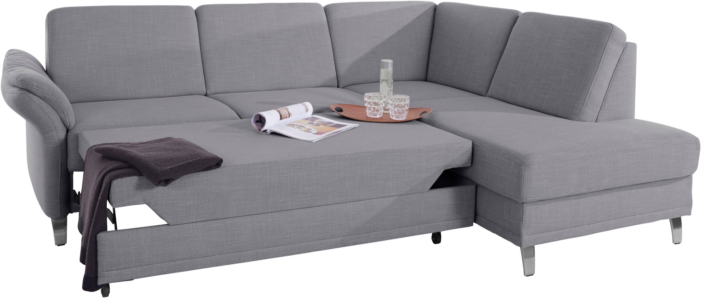 sit&more Ecksofa »Clio L-Form«, wahlweise mit Bettfunktion und Bettkasten, inklusive Federkern