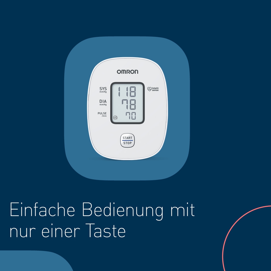 Omron Blutdruckmessgerät »X2 Basic« klinisch validierte Genauigkeit mit nur einem Knopfdruck