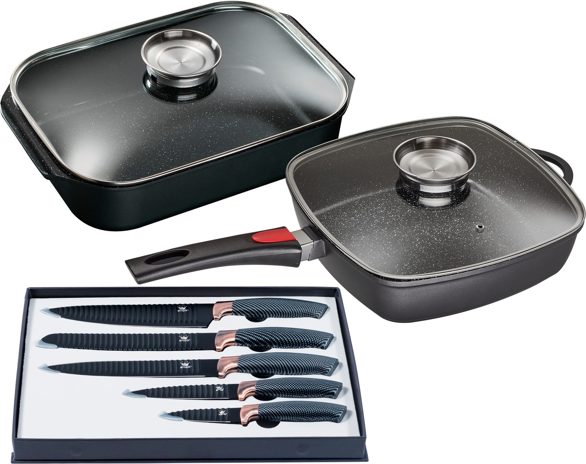 KING Pfannen-Set »Square« Aluminiumguss Set, 1x Eckpfanne 28x28 cm, 1x Brät günstig online kaufen