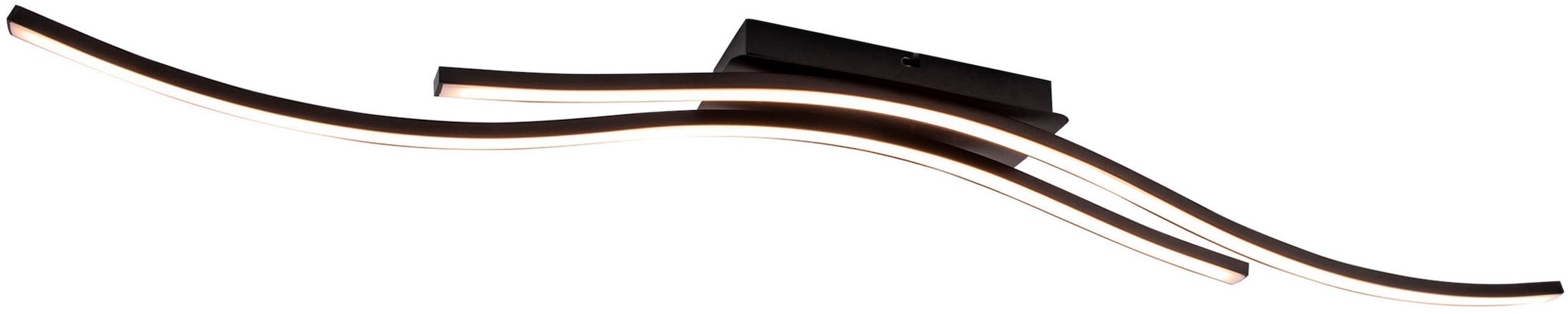 näve LED Deckenleuchte »Onda«, 1 flammig, Leuchtmittel LED-Modul | LED fest integriert, Deckenlampe, Wandleuchte warmweiß, L: 96cm, 24W, schwarz-matt, IP20