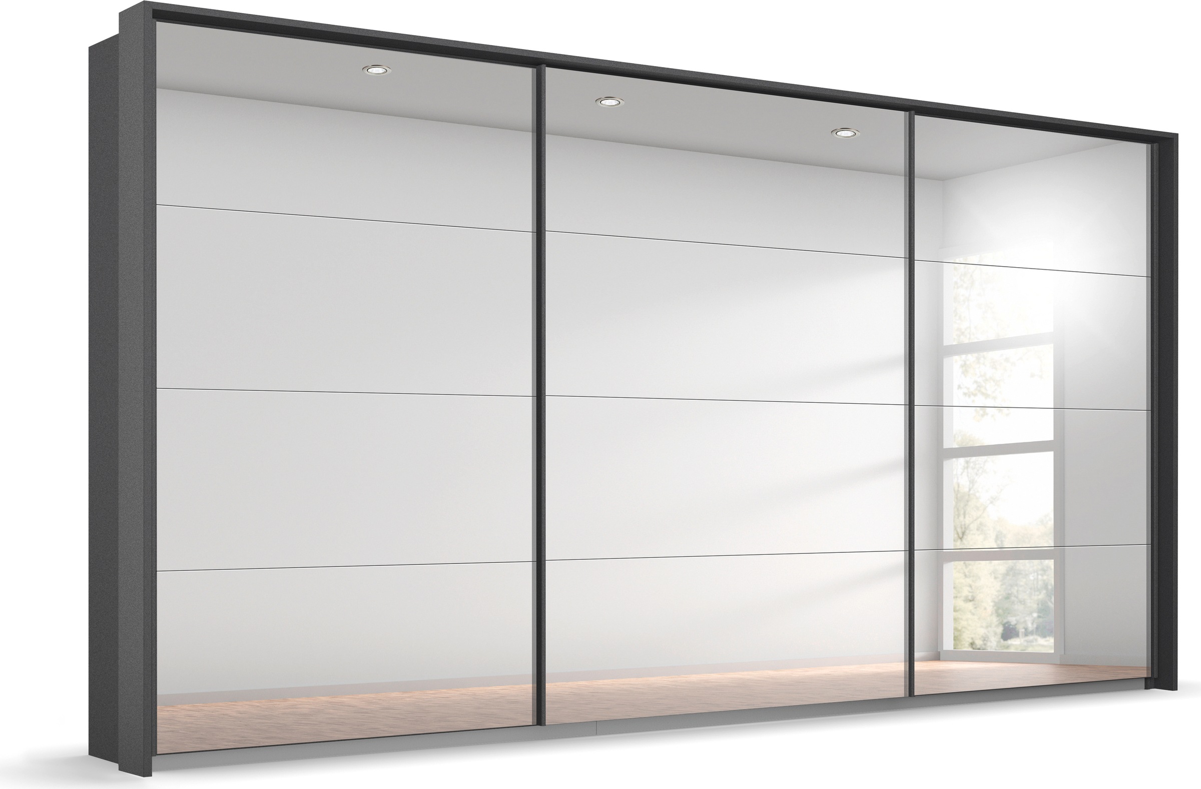 rauch Schwebetürenschrank »Oteli«, mit Spiegelfront und Passepartout optional mit Beleuchtung