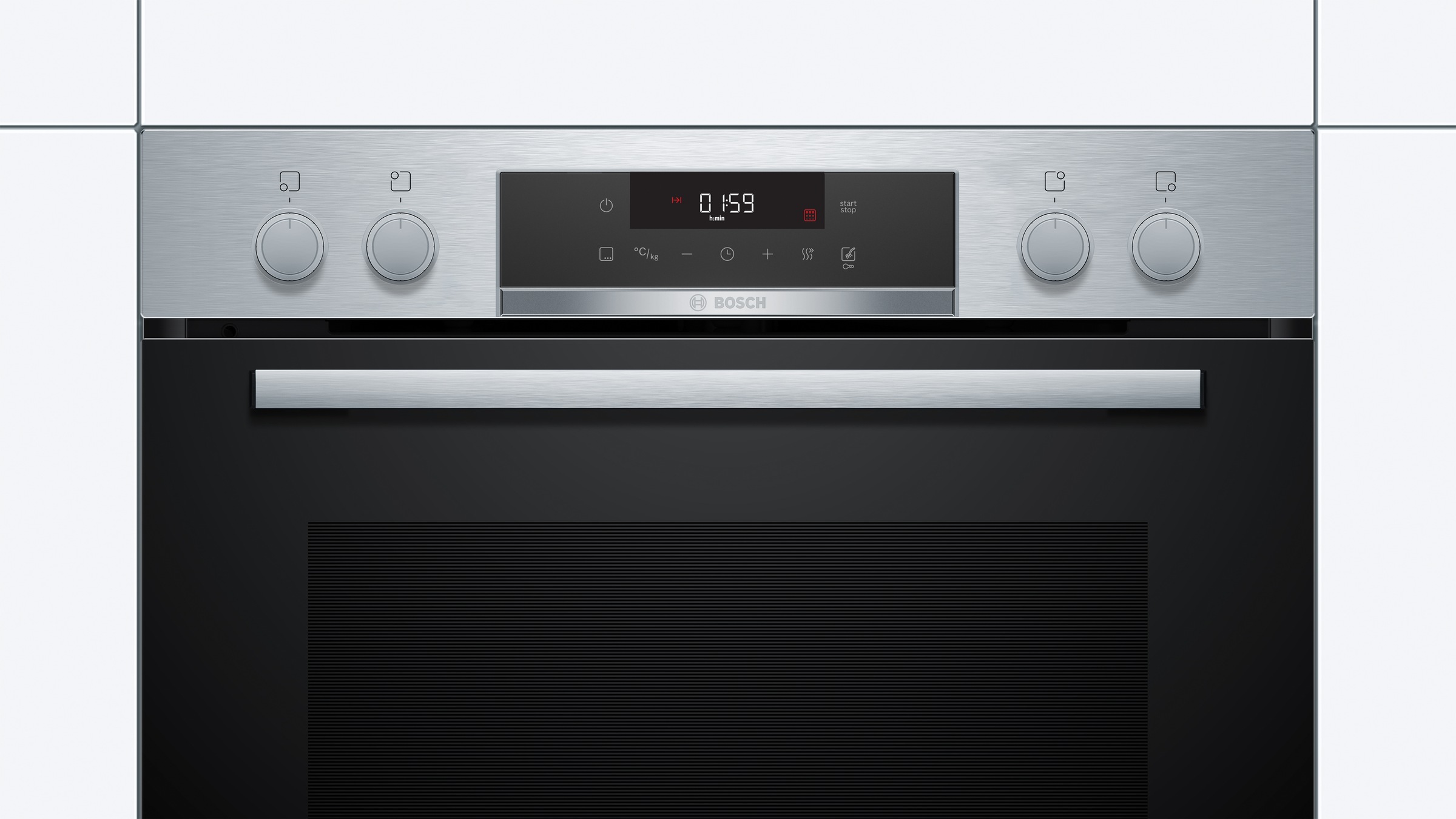 BOSCH Elektro-Herd-Set »HND271AS63«, mit Teleskopauszug nachrüstbar, Pyrolyse-Selbstreinigung, 3D Heißluft